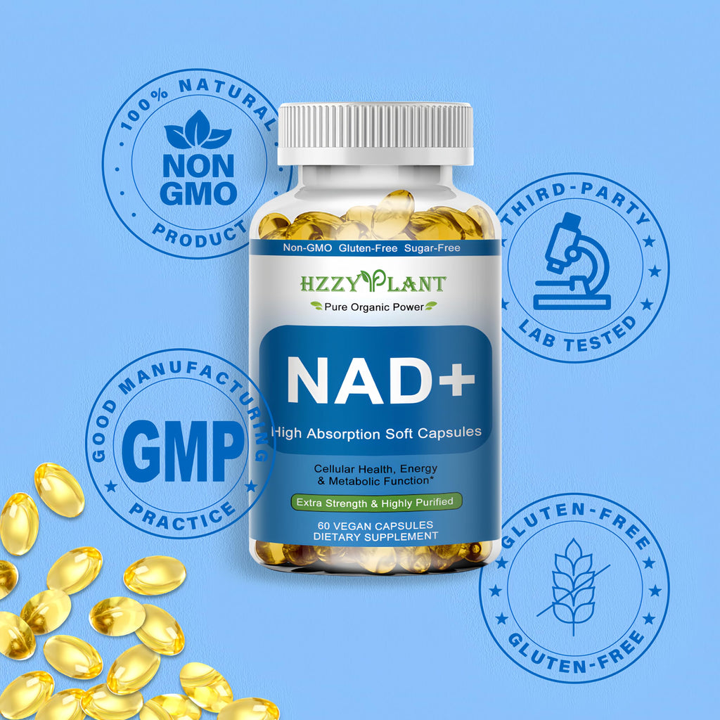 HZZYPLANT NAD+ Supplement, High Absorption NAD Supplements for Women for Cellular Energy Immune Focus Health, NAD Resveratrol Softgel Capsules, NAD Liquid Softgels Supplement, Non-GMO, 2 Month Supply HZZYPLANT Au supplements