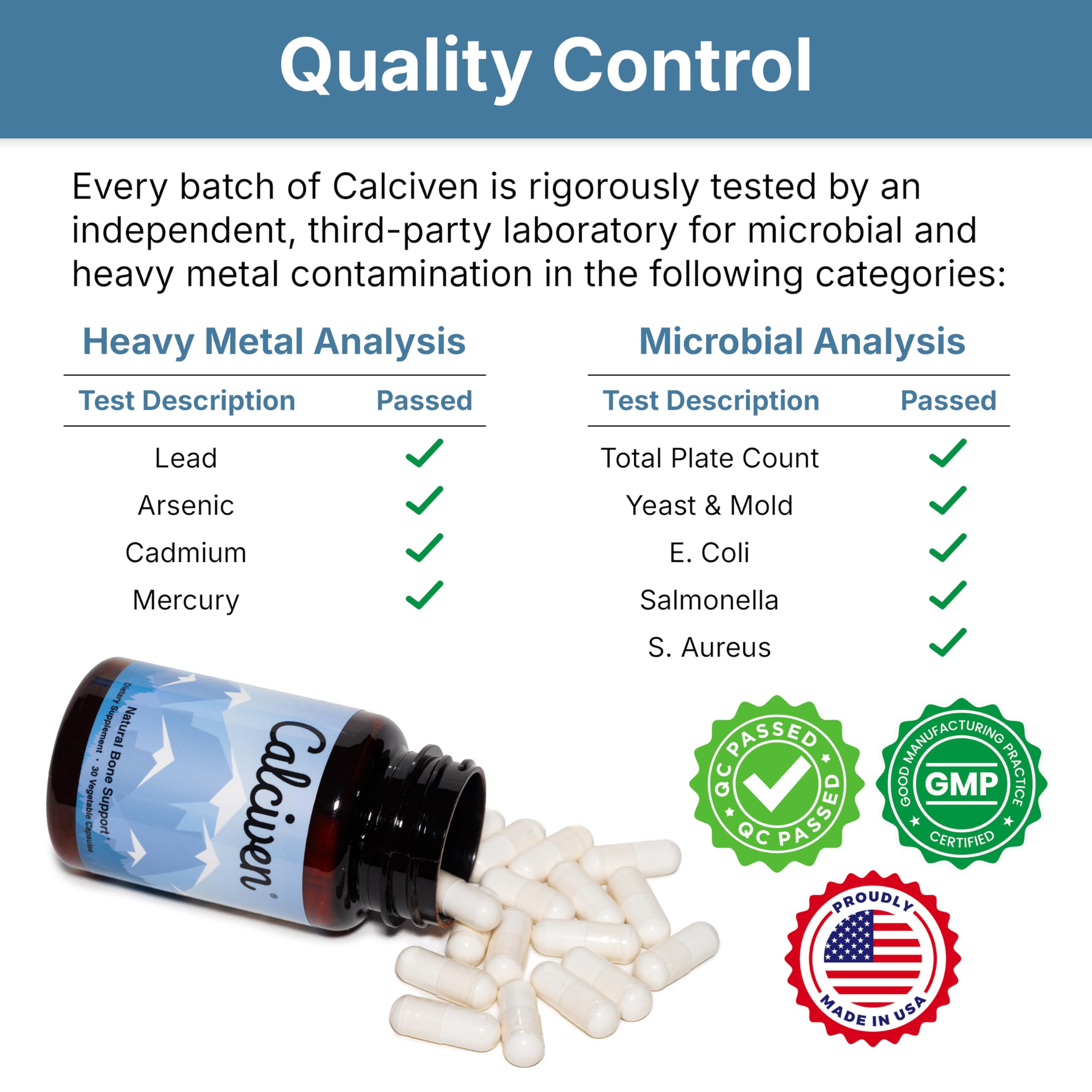 Calciven - Natural Bone Support Supplement - Non-GMO, Gluten-Free