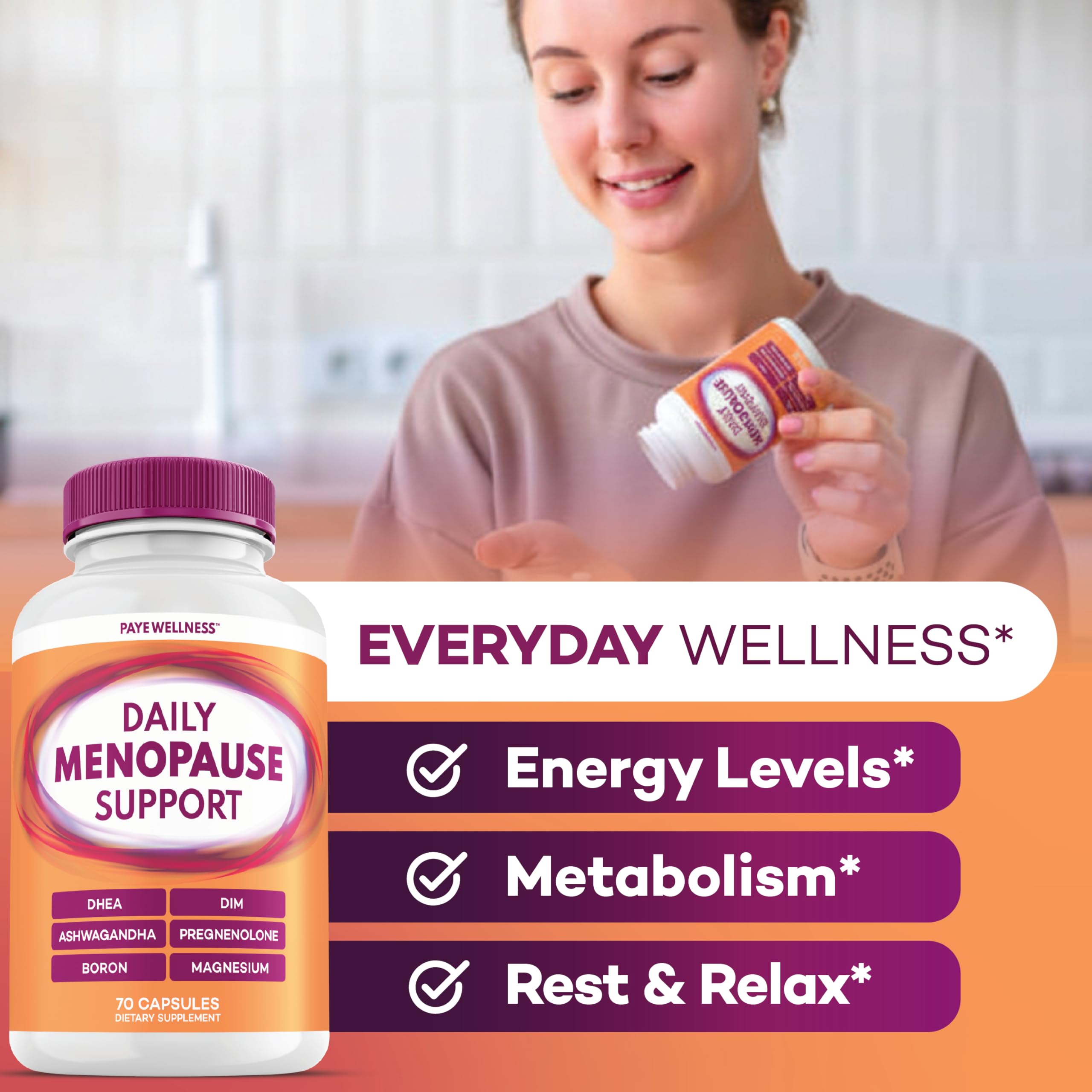 Menopause and Perimenopause Supplement for Women 10-1 Relief Formula for Hot Flashes, Night Sweats, Mood, Energy & Hormone – DIM, Ashwagandha, Vitamin D, DHEA, Zinc, Magnesium 2-Pack, 140 Capsules PAYÉ Au supplements