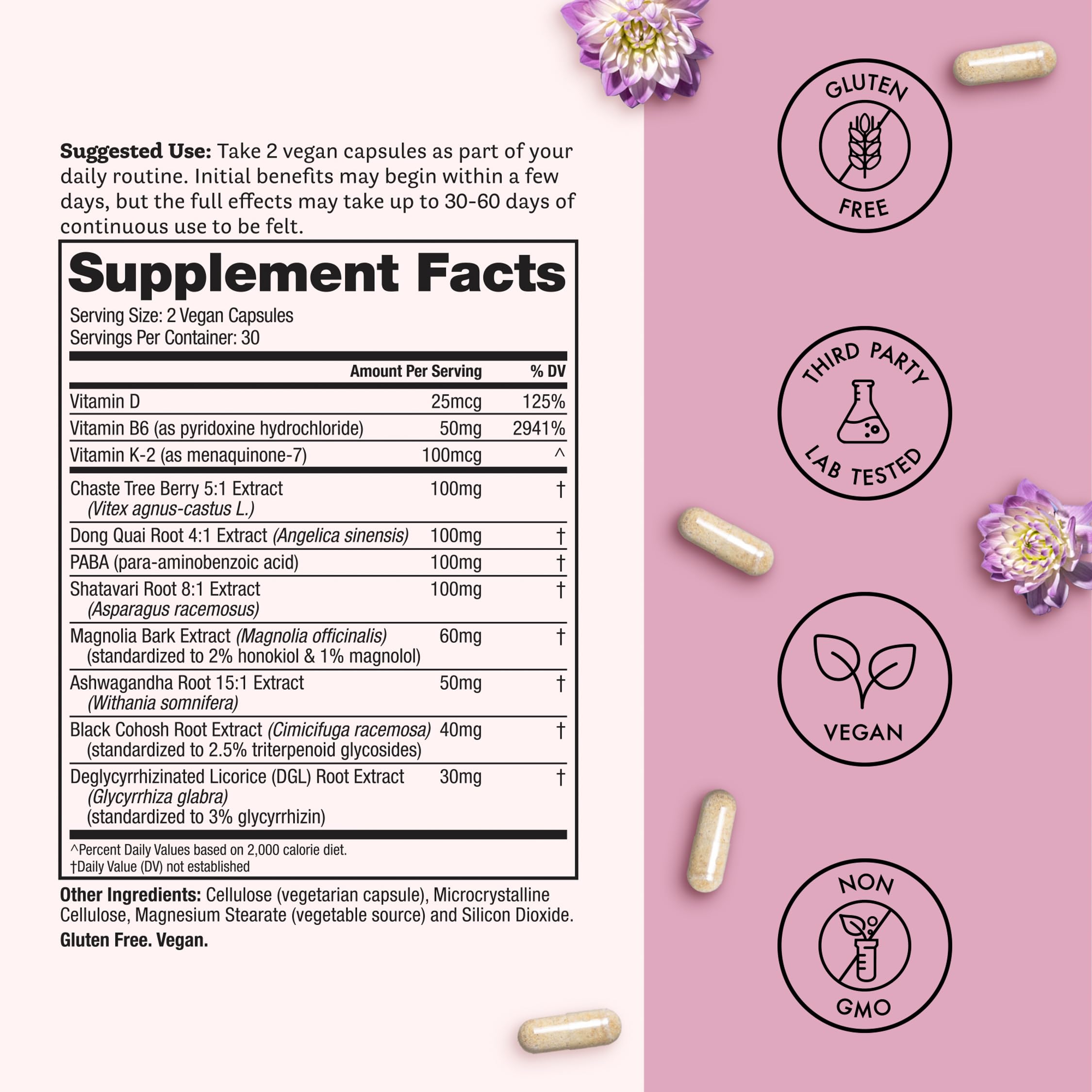 Winged Wellness Hot Momma Menopause Supplements for Women - Hormone-Free Menopause Relief Support for Hot Flashes & Night Sweats with Chaste Tree Berry, Multivitamins & Shatavari - 60 Vegan Capsules Winged Wellness Au supplements