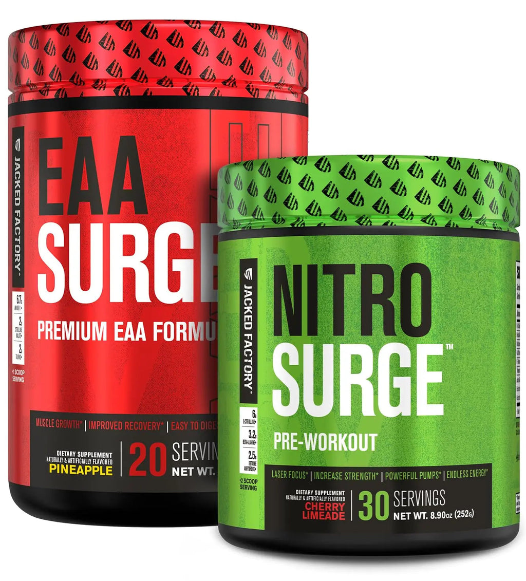 Jacked Factory Nitrosurge Pre-Workout & EAA Surge Essential Amino Acids Bundle Jacked Factory Au supplements