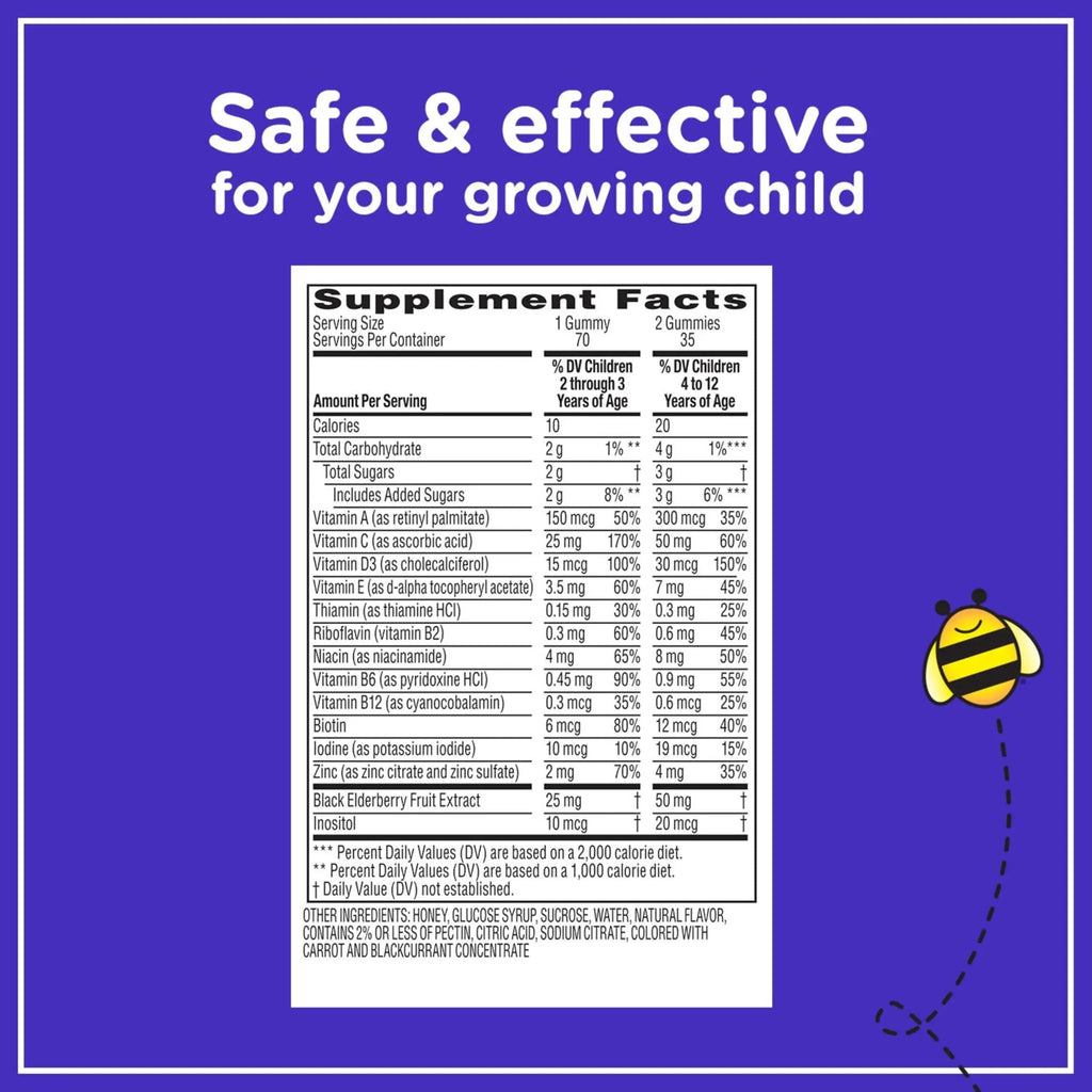 Zarbee’s Complete Kids Multivitamin Gummies + Immune Support, Berry Flavor, Honey-Sweetened, Gluten-Free & Gelatin-Free, Vitamins A, C, D3, E, B6, B12, Zarbee's Au supplements
