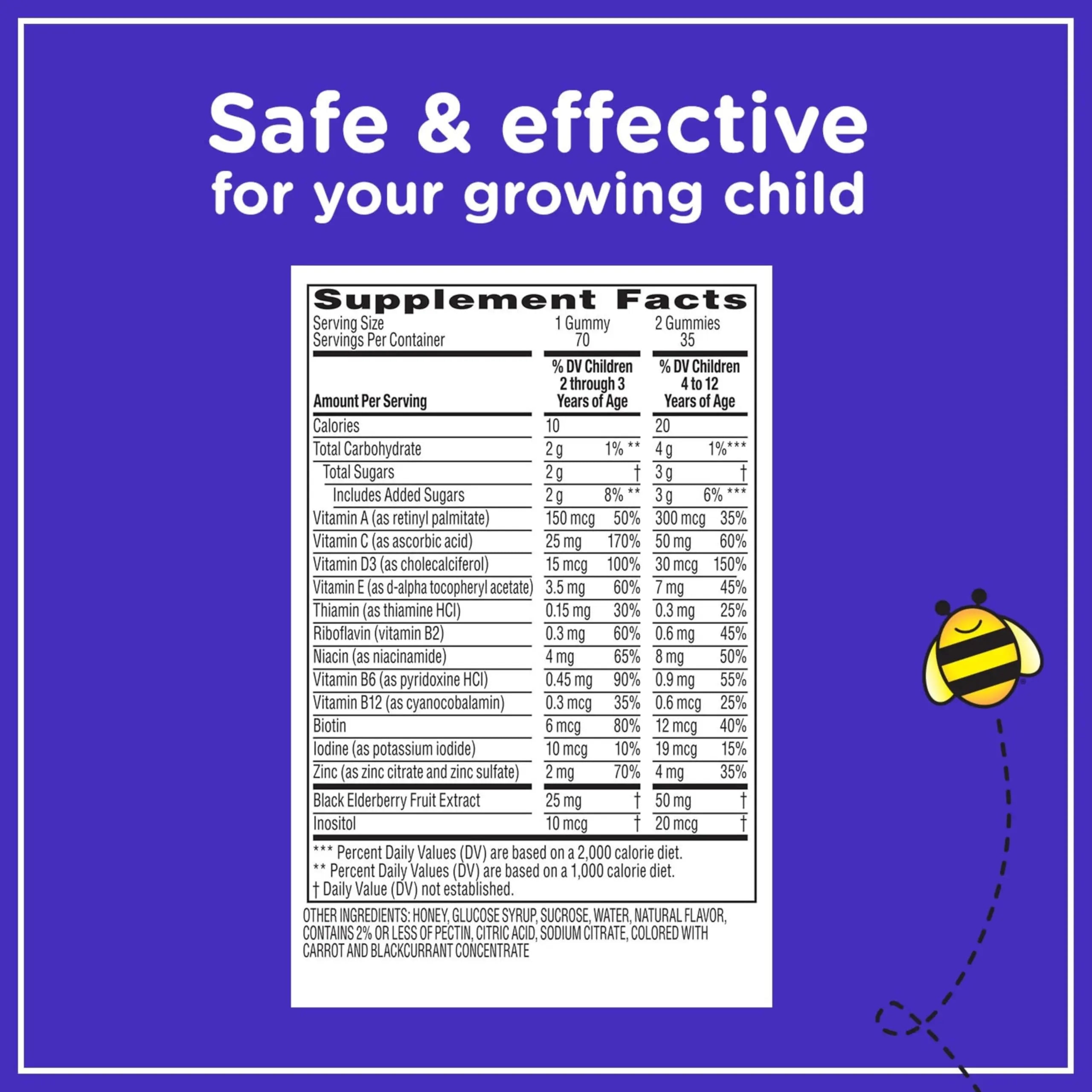 Zarbee’s Complete Kids Multivitamin Gummies + Immune Support, Berry Flavor, Honey-Sweetened, Gluten-Free & Gelatin-Free, Vitamins A, C, D3, E, B6, B12, Zarbee's Au supplements