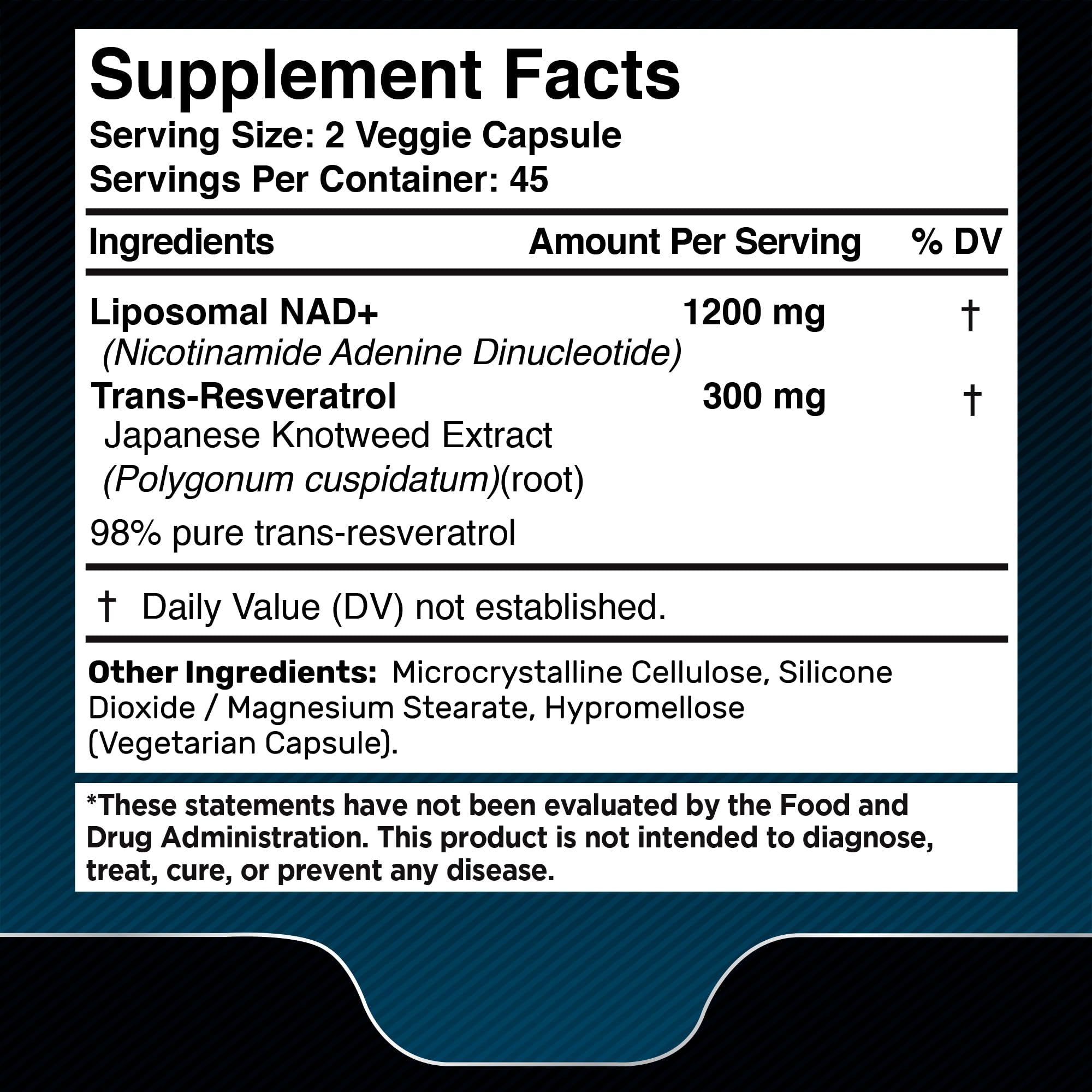 Wellness LABSRX Liposomal NAD Supplement, 1500mg - USA Made, NAD Resveratrol Supplement for Women and Men, NAD+ Support Cellular Health