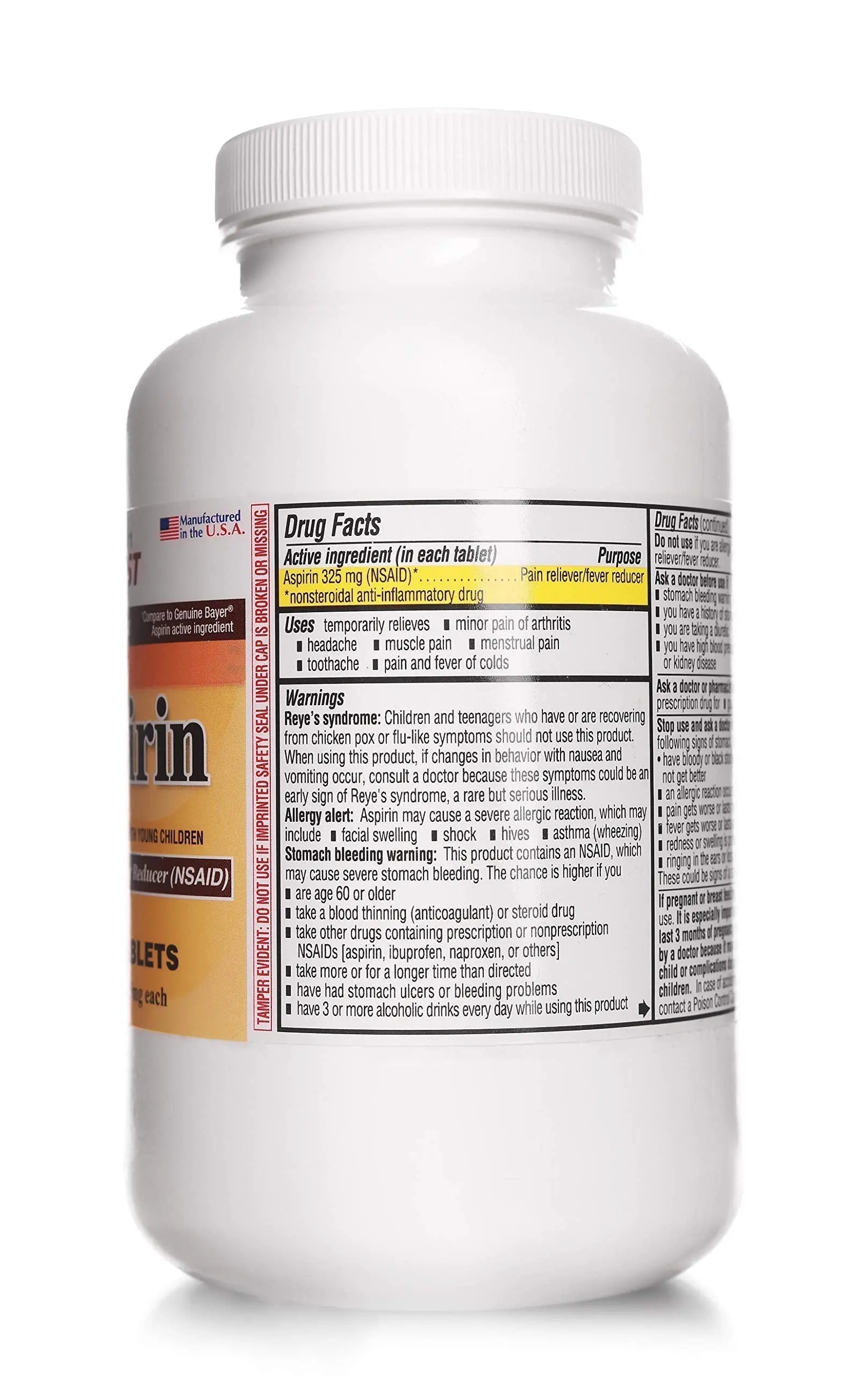 PHARBEST Aspirin 325 mg | Regular Strength | 1000 Count Uncoated Tablets PHARBEST Au supplements