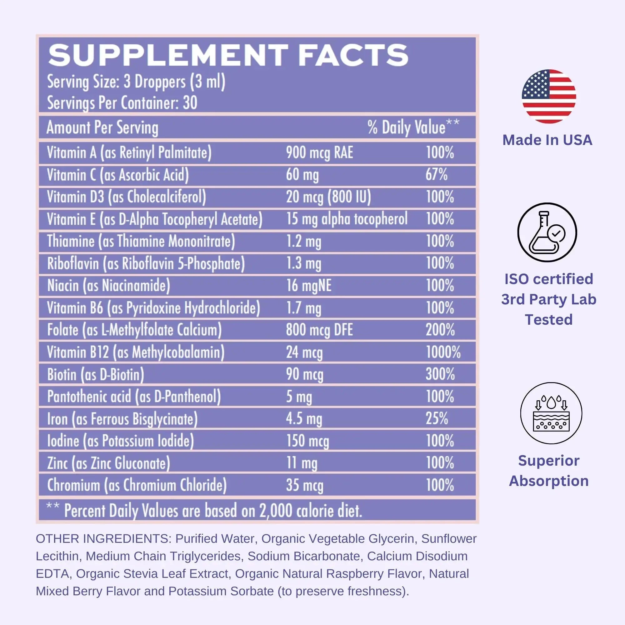 Vitaminally Women's Multivitamin liposomal Liquid Drops with Iron | 30 Day Supply | 3 FL Oz | Non-GMO | Gluten Free | Supports Overall Health, Energy and Beauty Vitaminally Au supplements