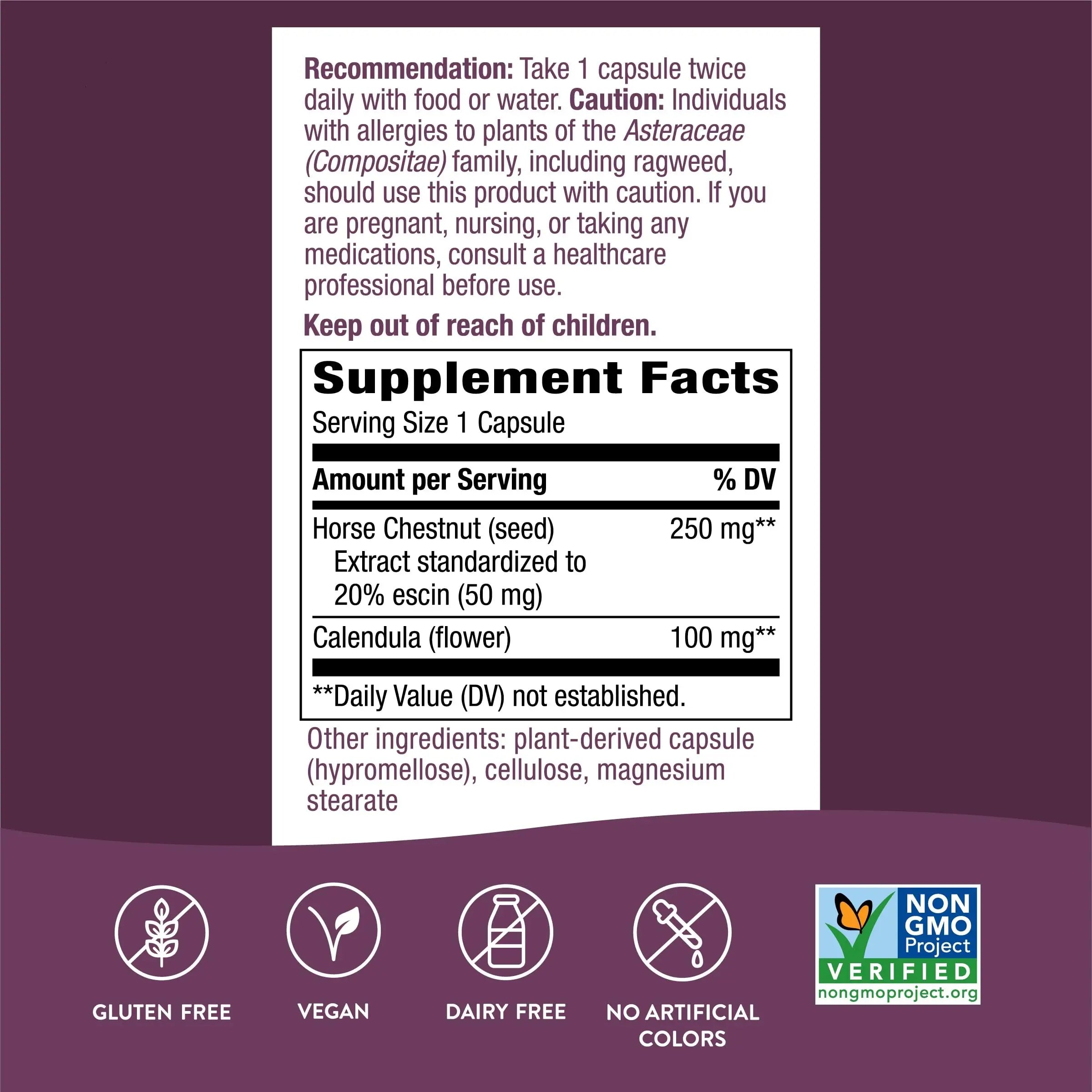 Nature's Way Standardized Horse Chestnut, Premium Extract for Healthy Veins and Blood Nature's Way Au supplements