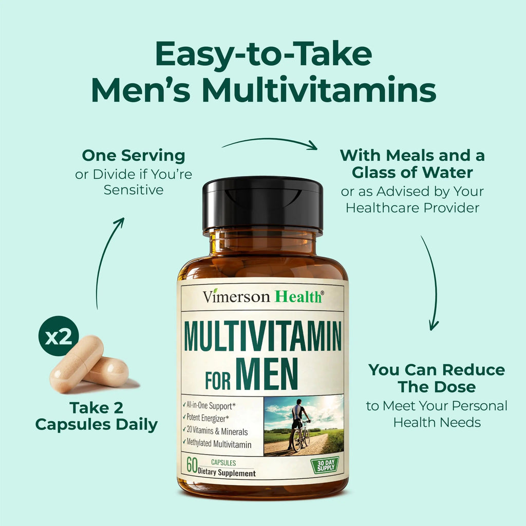 Multivitamin for Men – Methylated Mens Multivitamins & Multiminerals Capsules with Vitamin B12, A, D, C, Zinc, Magnesium & More for Complete Daily Support Vimerson Health Au supplements