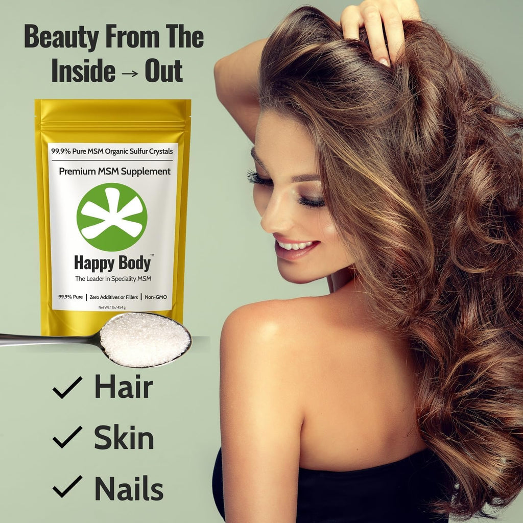 Organic Sulfur Crystals | 99.9% Pure MSM Crystals for Joint Support, Recovery, Hair, Skin & Nails | 90 Servings | 1 lb Bag