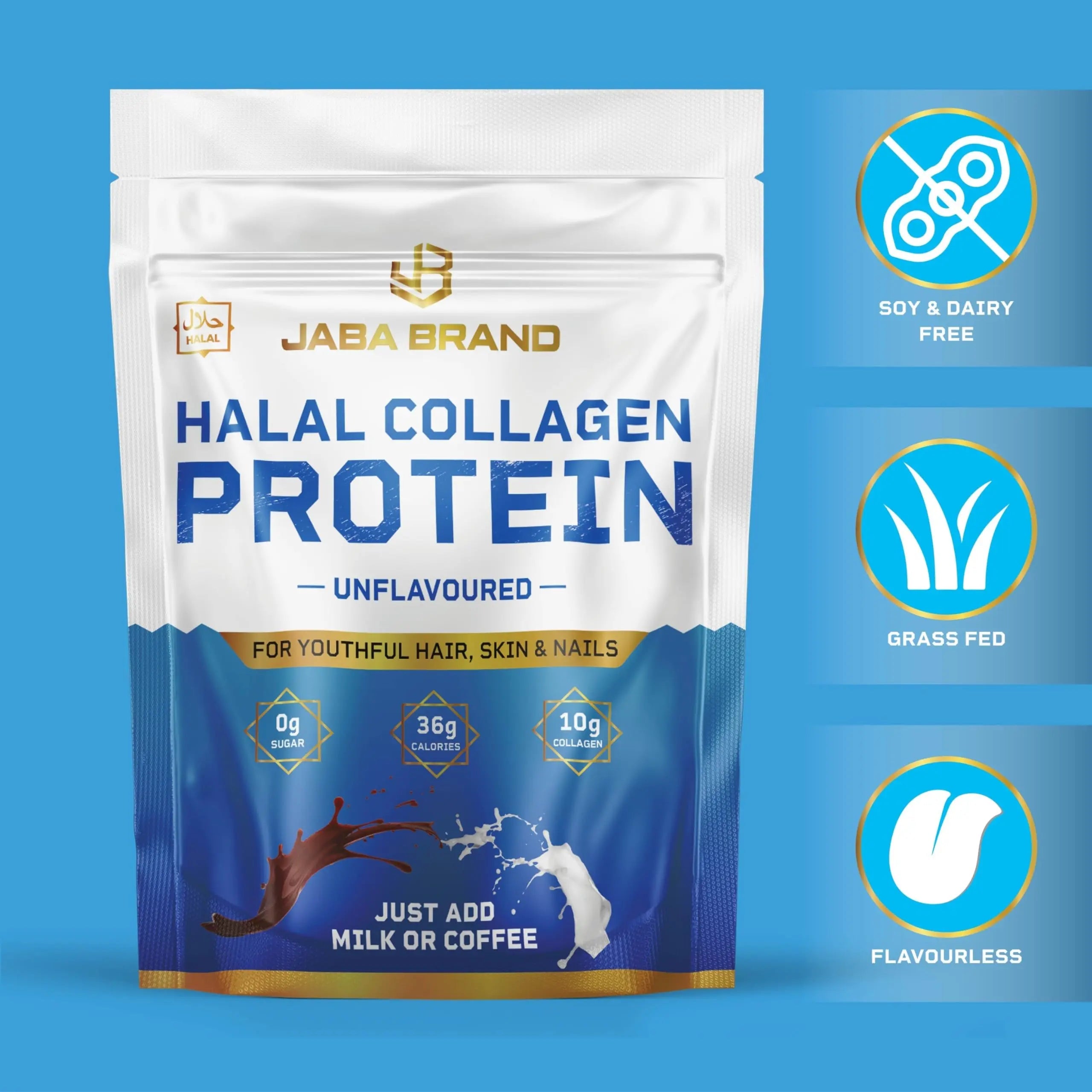 JABA BRAND - Halal Bovine Collagen Protein Powder for Hair, Nails, Joints and Skin JABA BRAND Au supplements