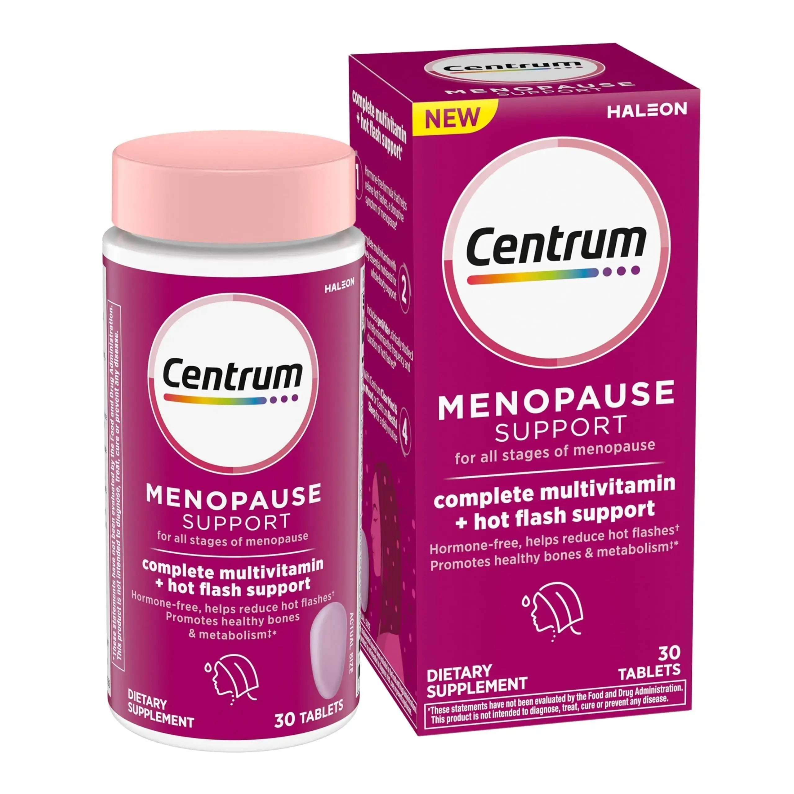Centrum Complete Multivitamin Supplement + Hot Flash Support Menopause Support Tablets, with Clinically Studied geniVida, 30 Count Centrum Au supplements