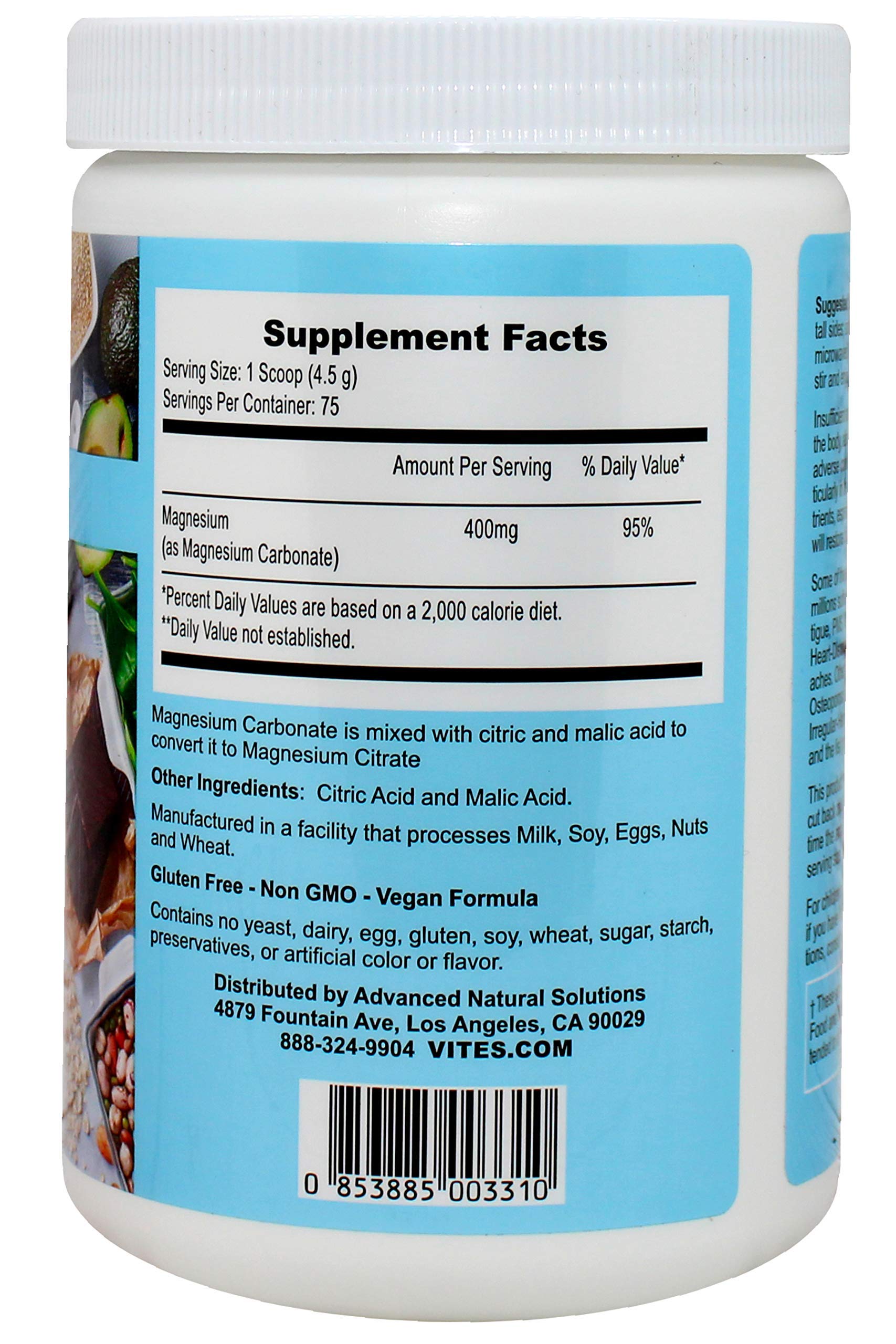 Magnesium Supreme (Original Plain Unflavored) Better Sleep, Relaxation Natural Magnesium Supplement, Non-GMO, Gluten Free, Vegan Formula. 12oz 75 Servings Peter's Choice Au supplements