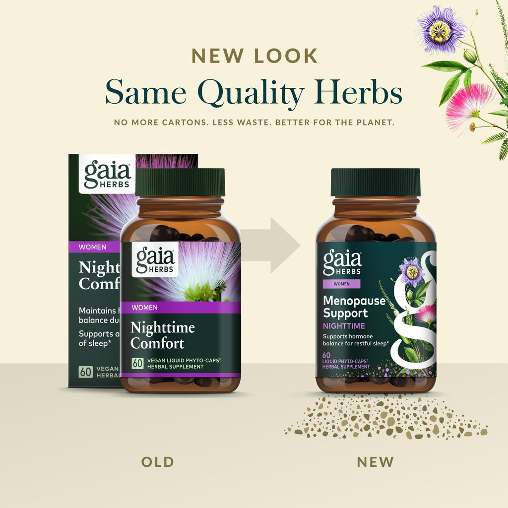 Gaia Herbs Menopause Support Nighttime - Menopause Supplement for Women* - with Black Cohosh, Mimosa, Passionflower & St. John's Wort - 60 Vegan Liquid Phyto-Caps (30 Servings) Gaia Herbs Au supplements