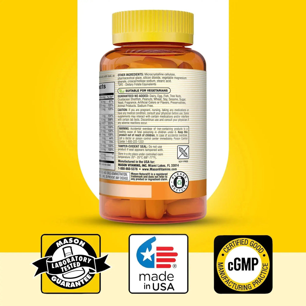 MASON NATURAL Renal Multivitamin, with ALA, Biotin, & B Vitamins for Daily Support,100 Caplets MASON NATURAL Au supplements
