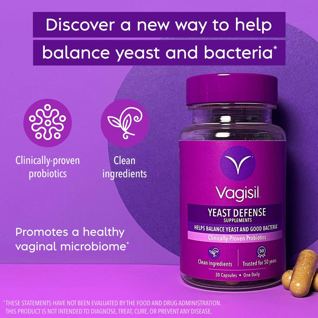 Vagisil Yeast Defense Supplements, Helps Balance Yeast and Good Bacteria, Clinically-Proven Probiotics Vagisil Au supplements