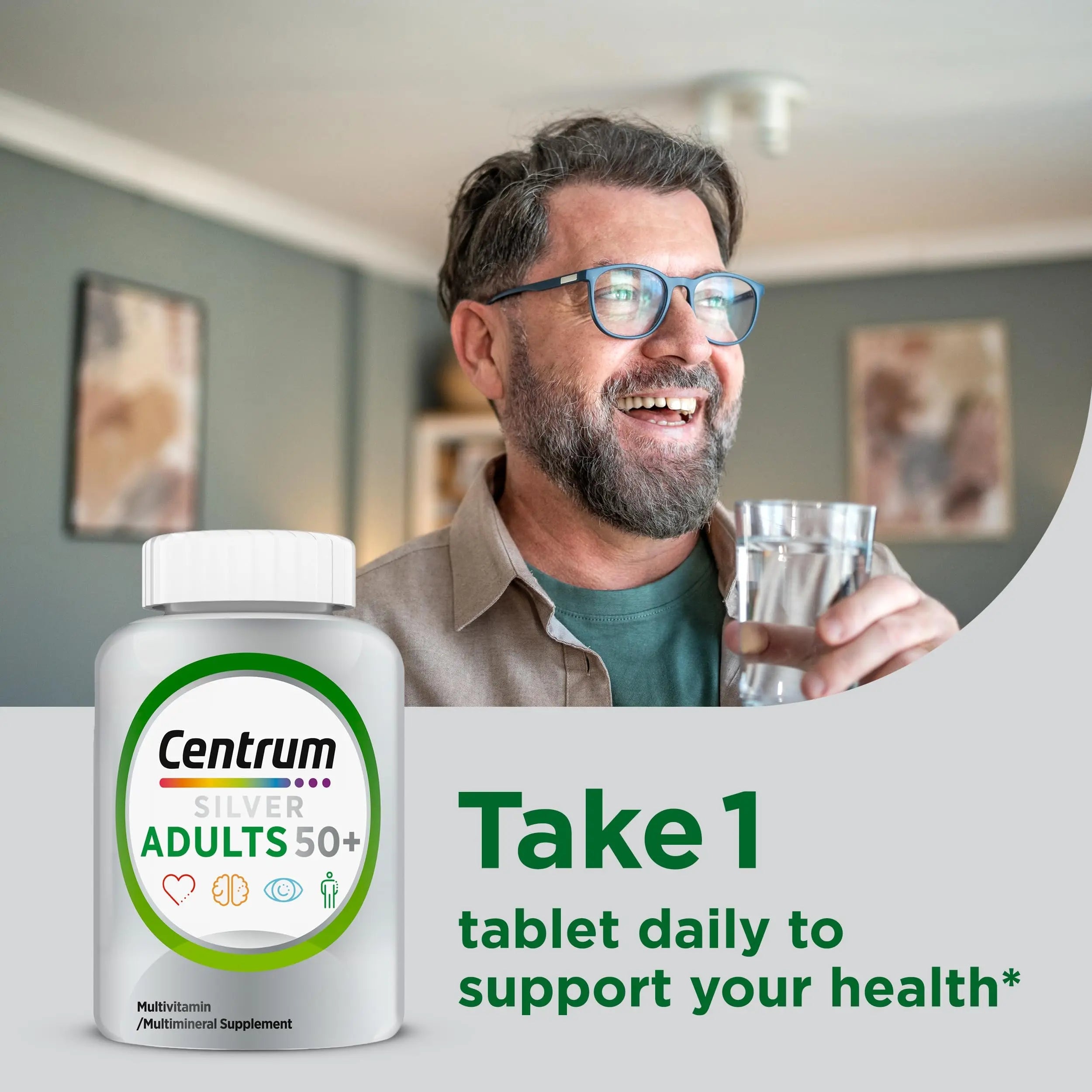 Centrum Silver Multivitamin for Adults 50 Plus, Multivitamin/Multimineral Supplement, Vitamin D3, B Vitamins, Gluten Free, Non-GMO Ingredients Centrum Au supplements