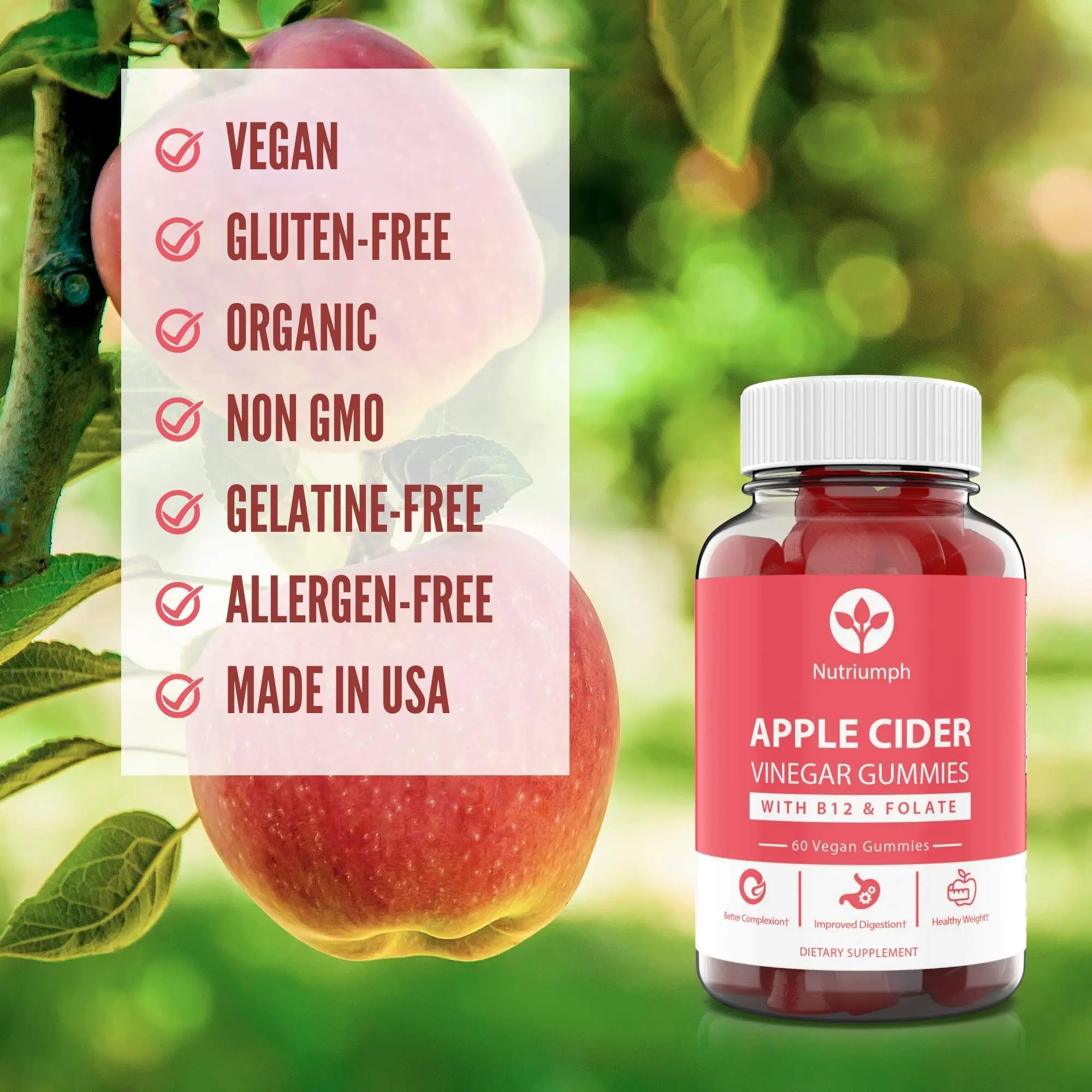 Nutriumph Apple Cider Vinegar Gummies with The Mother Vegan – Weight Loss, Detox Nutriumph Au supplements
