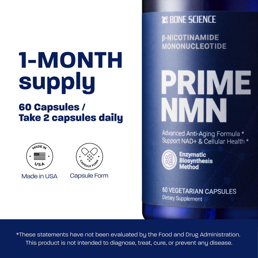 BONE SCIENCE Uthever NMN & Pterostilbene 6-in-1 Complex with Resveratrol, Glutathione & BioPerine - High Purity Stabilized NAD+ Precursor for Healthy Aging & Cellular Energy - 60 Vegetarian Capsules BONE SCIENCE Au supplements