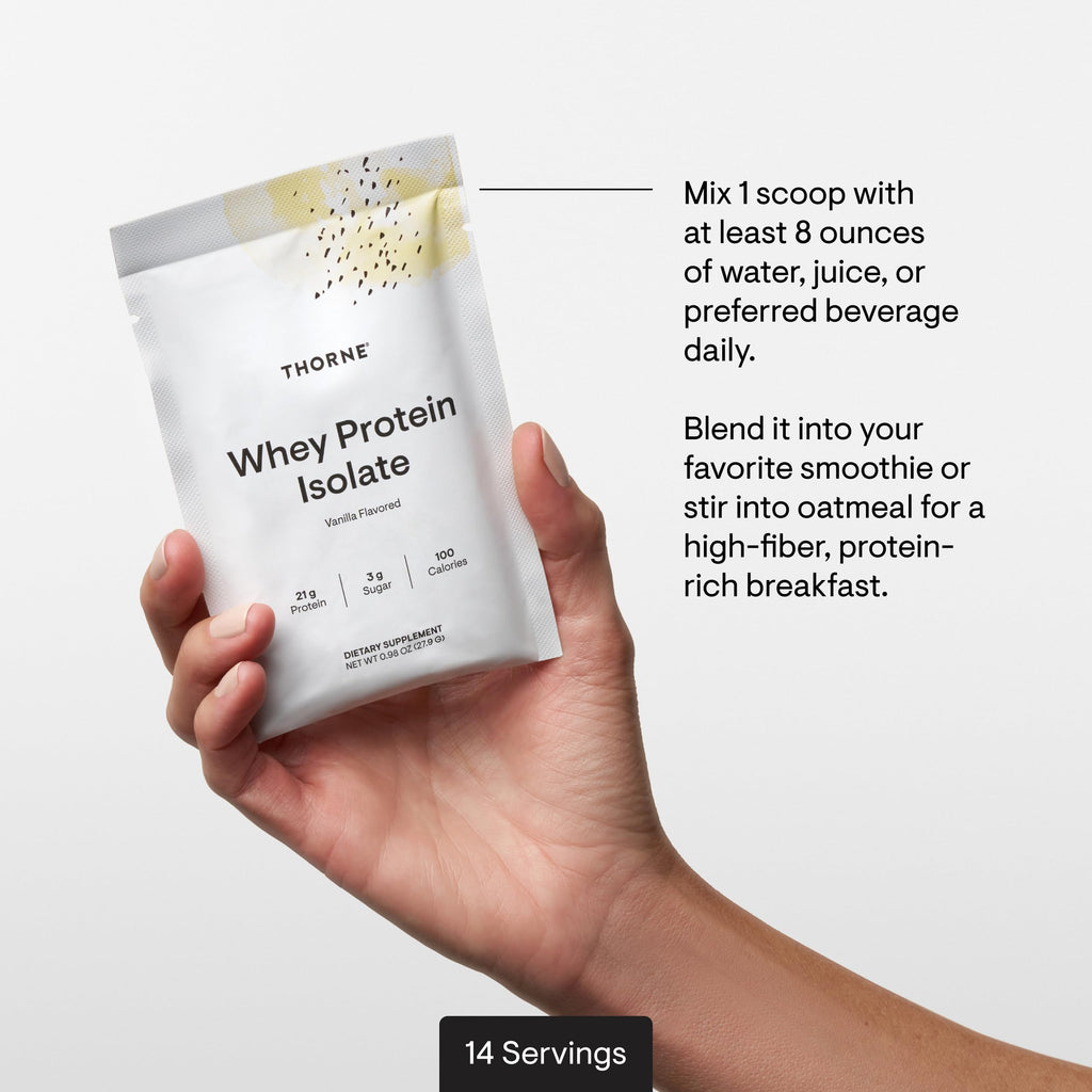 THORNE - Whey Protein Isolate - 21 Grams of Easy-to-Digest Whey Protein Powder - NSF Certified for Sport - Vanilla - 13.79 Ounces - 14 Packets THORNE Au supplements