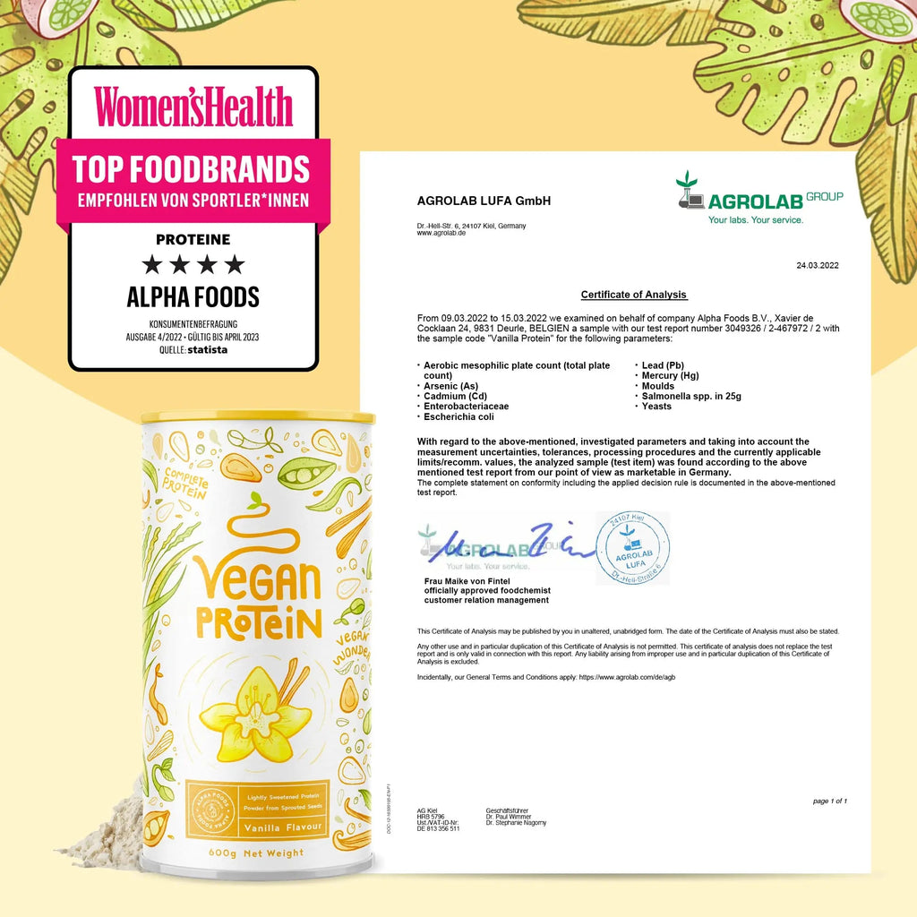 Vegan Protein Powder Vanilla - 1.2kg(80 servings) - 100% Plant Based Protein Powders Alpha Foods Au supplements
