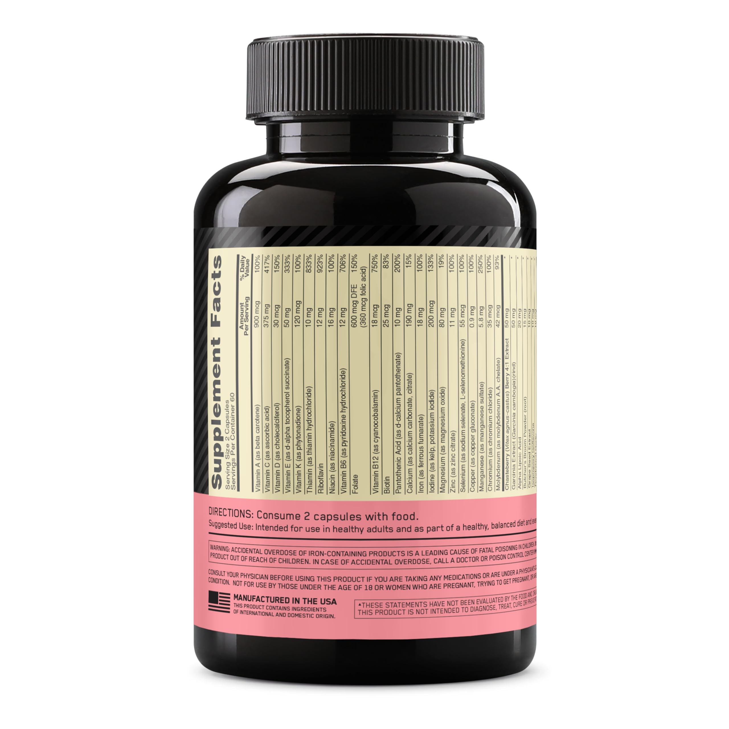 Optimum Nutrition Opti-Women, Vitamin C, Zinc and Vitamin D for Immune Support Womens Daily Multivitamin Supplement with Iron, Capsules, 120 Count Optimum Nutrition Au supplements