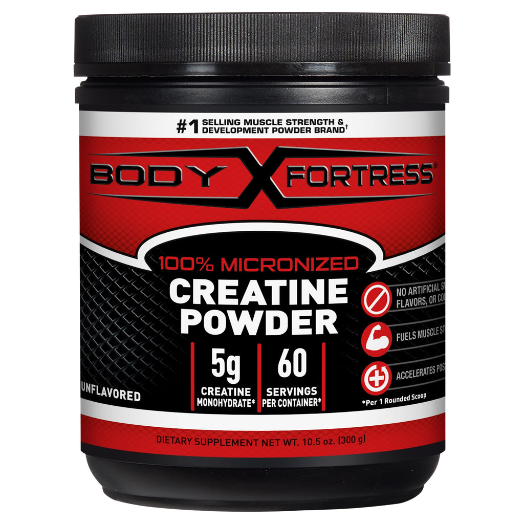 Body Fortress 100% Creatine Monohydrate Powder - Unflavored Micronized Creatine Supplement for Muscle Growth, Strength & Recovery, Pre Workout & Post Workout