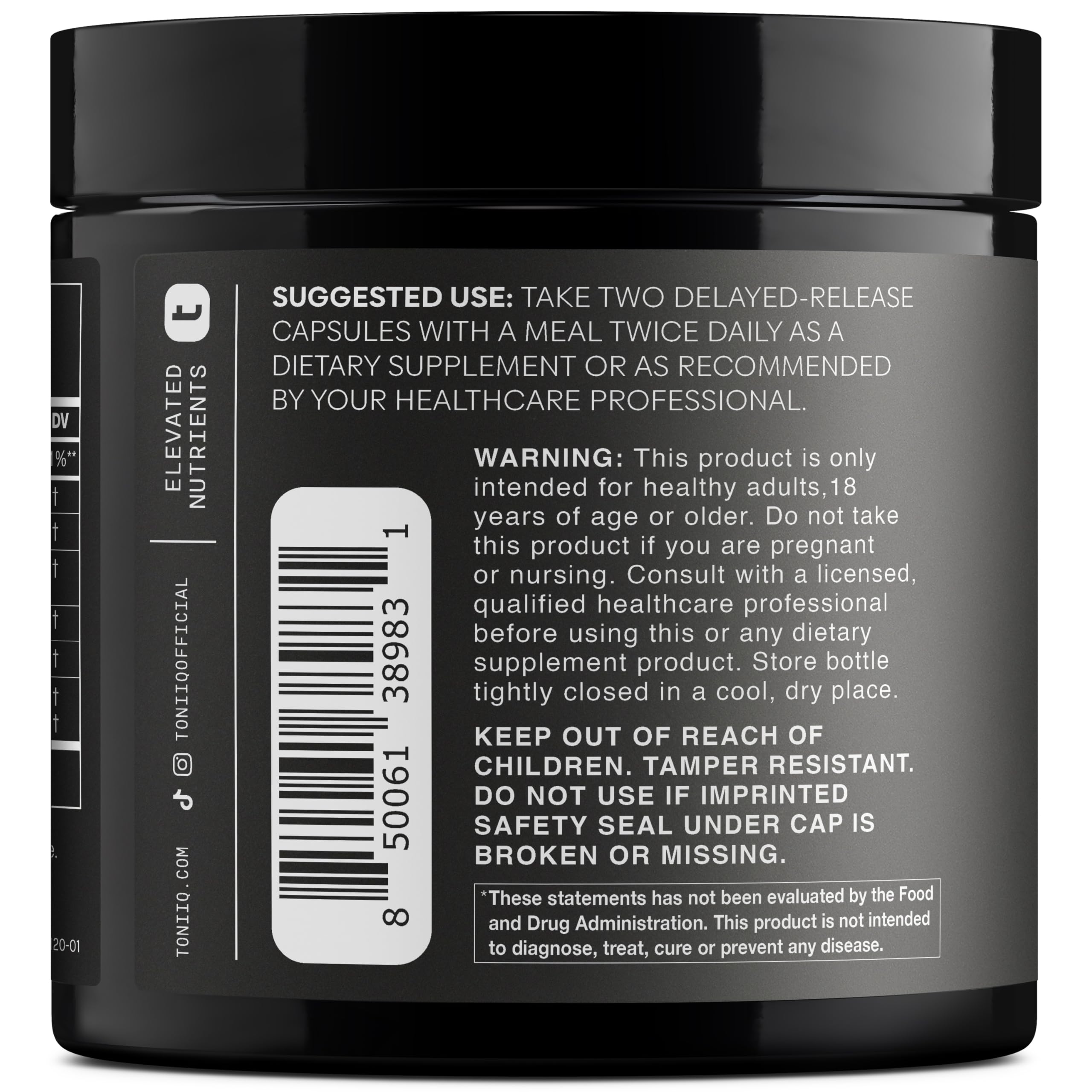 Toniiq GLP-1 Support — with Clinically Studied, Patented GlucoVantage® Dihydroberberine and Akkermansia — Appetite and Fullness Support — 120 Capsules (60-Day Supply) Toniiq Au supplements