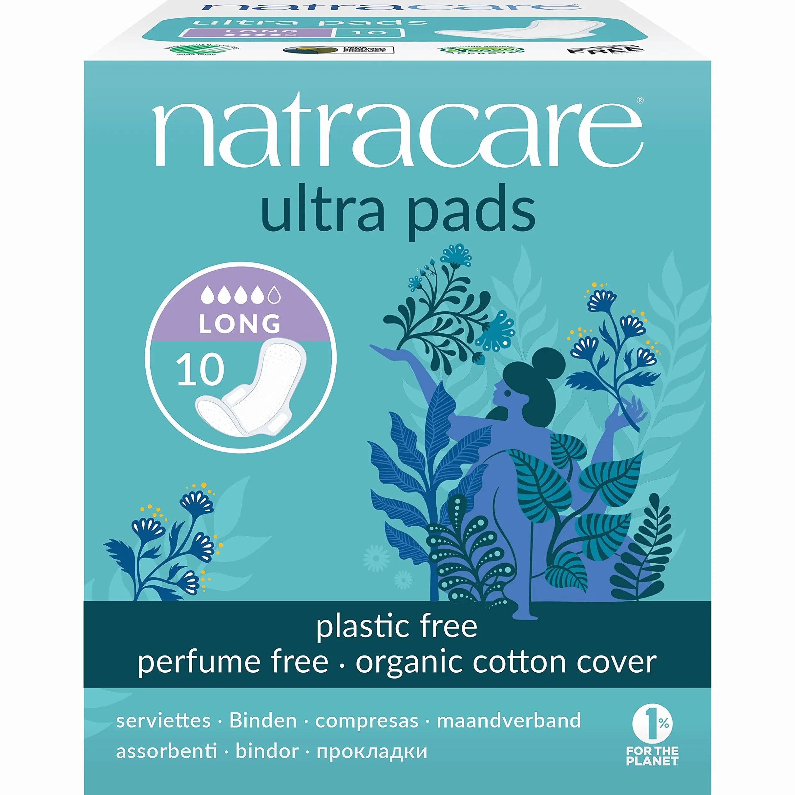 Natracare Slim Fitting Ultra Pads with Wings, Long, Made with Certified Organic Cotton NATRACARE Au supplements