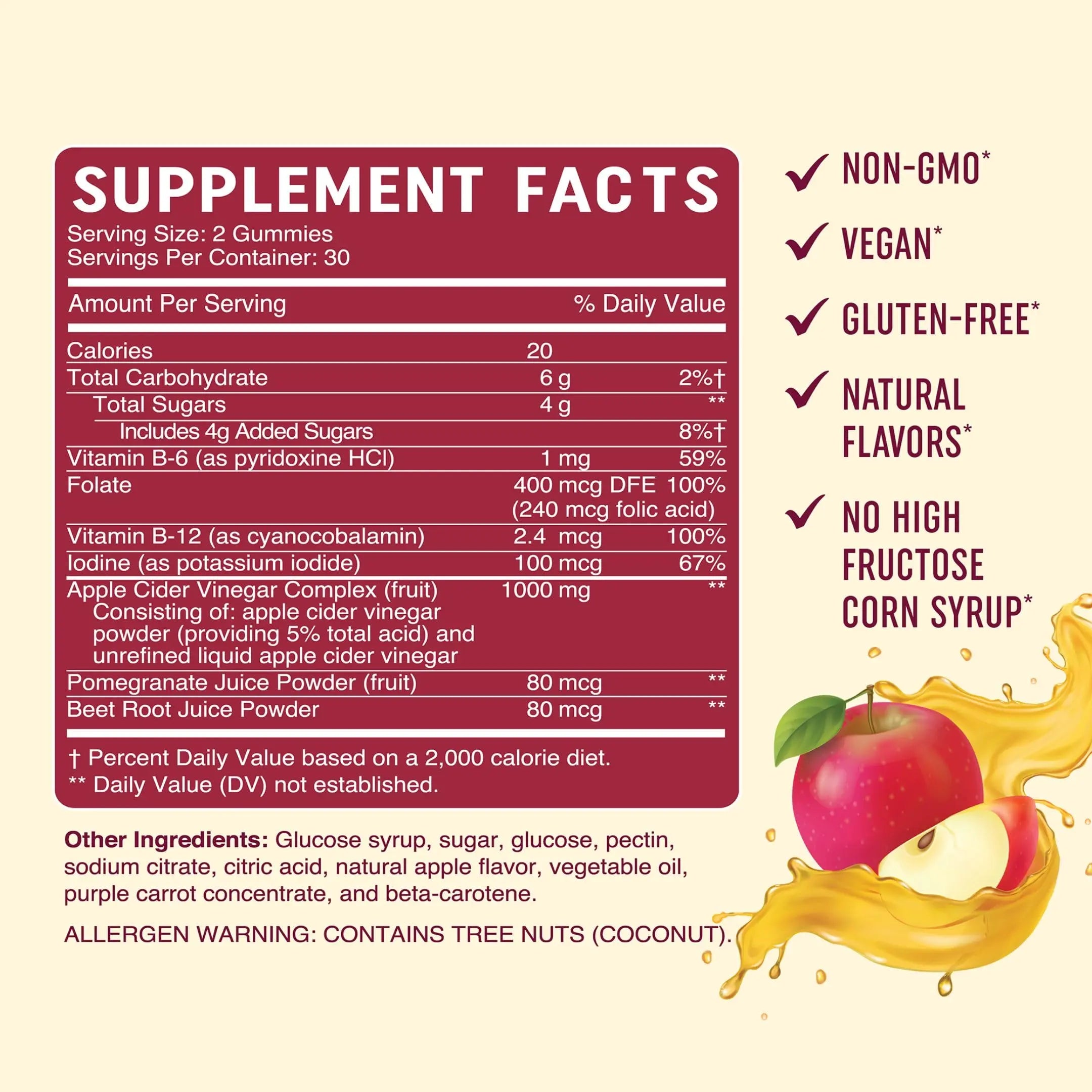 Organic Apple Cider Vinegar Gummies (60 Ct.) | Weight, Digestion, Detox, Immunity & Diet Support MAV NUTRITION Au supplements
