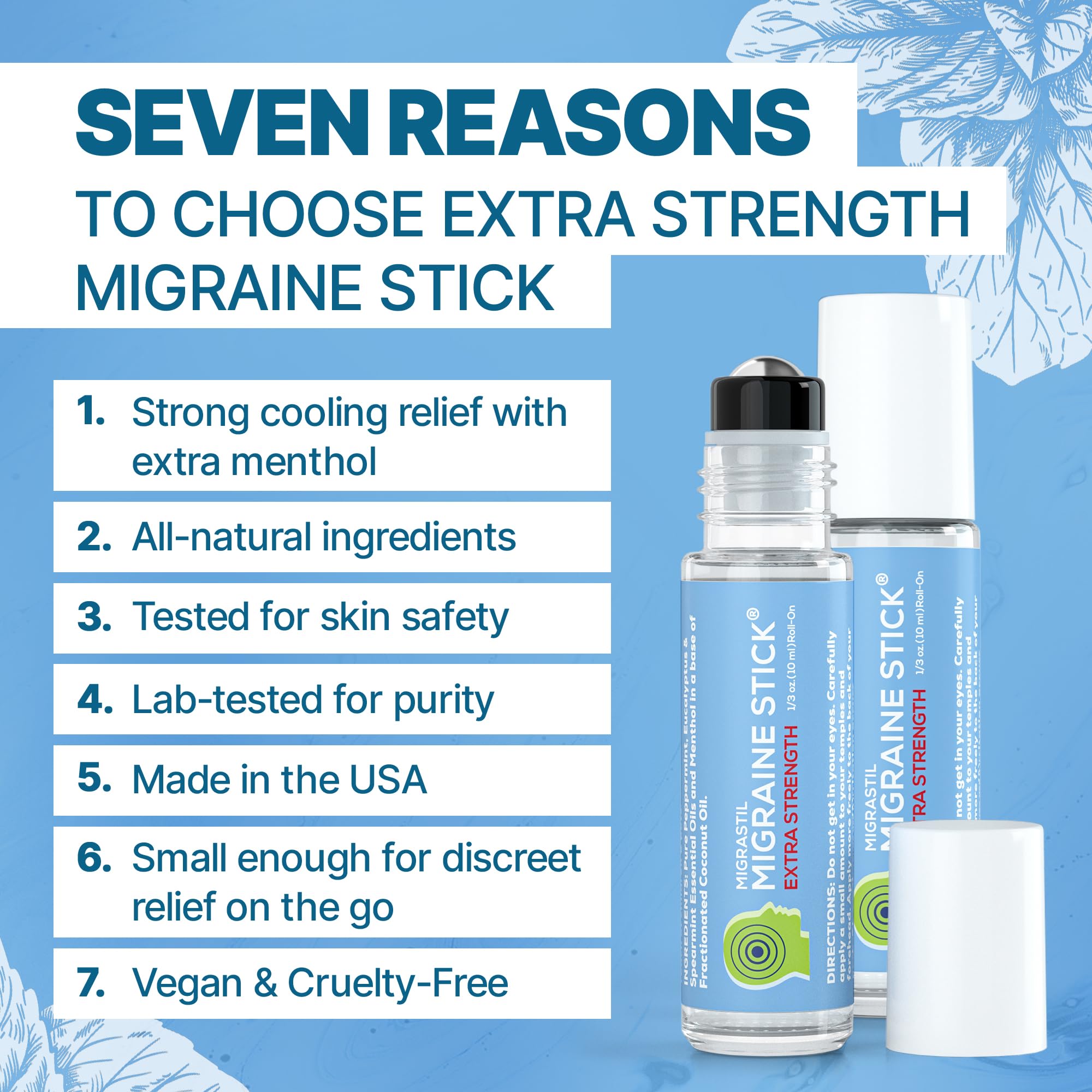 Basic Vigor Migrastil Extra Strength Migraine Stick Advanced Formula, Strong Aromatherapy Roll On Includes Menthol, Essential Oils, No Lavender, Made in The USA. Basic Vigor Au supplements