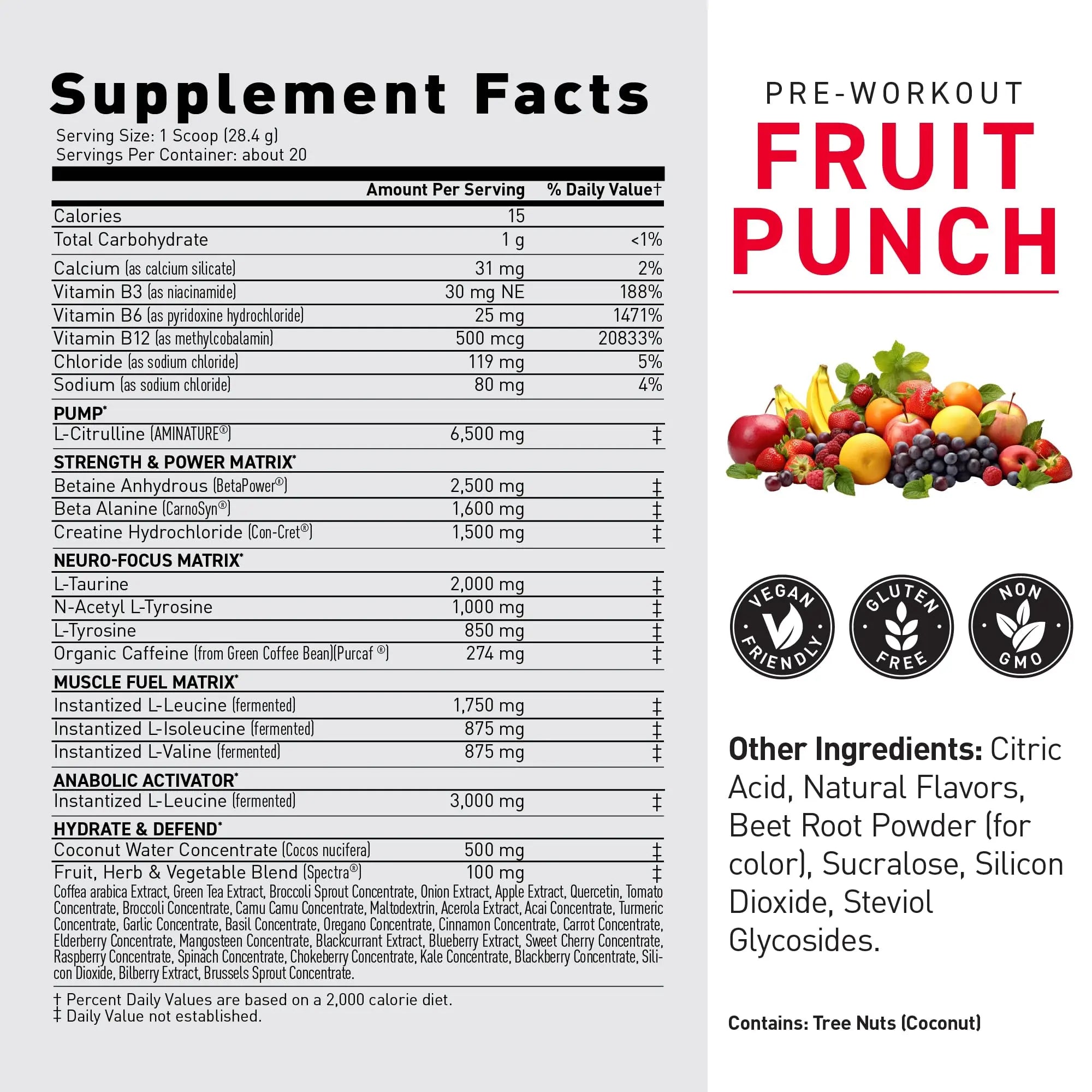 Kaged Stimulant Free Pre Workout Powder | Fruit Punch | Pre-Kaged | Formulated with Creatine, Beta Alanine | No Jitters | 20 Servings Kaged Au supplements