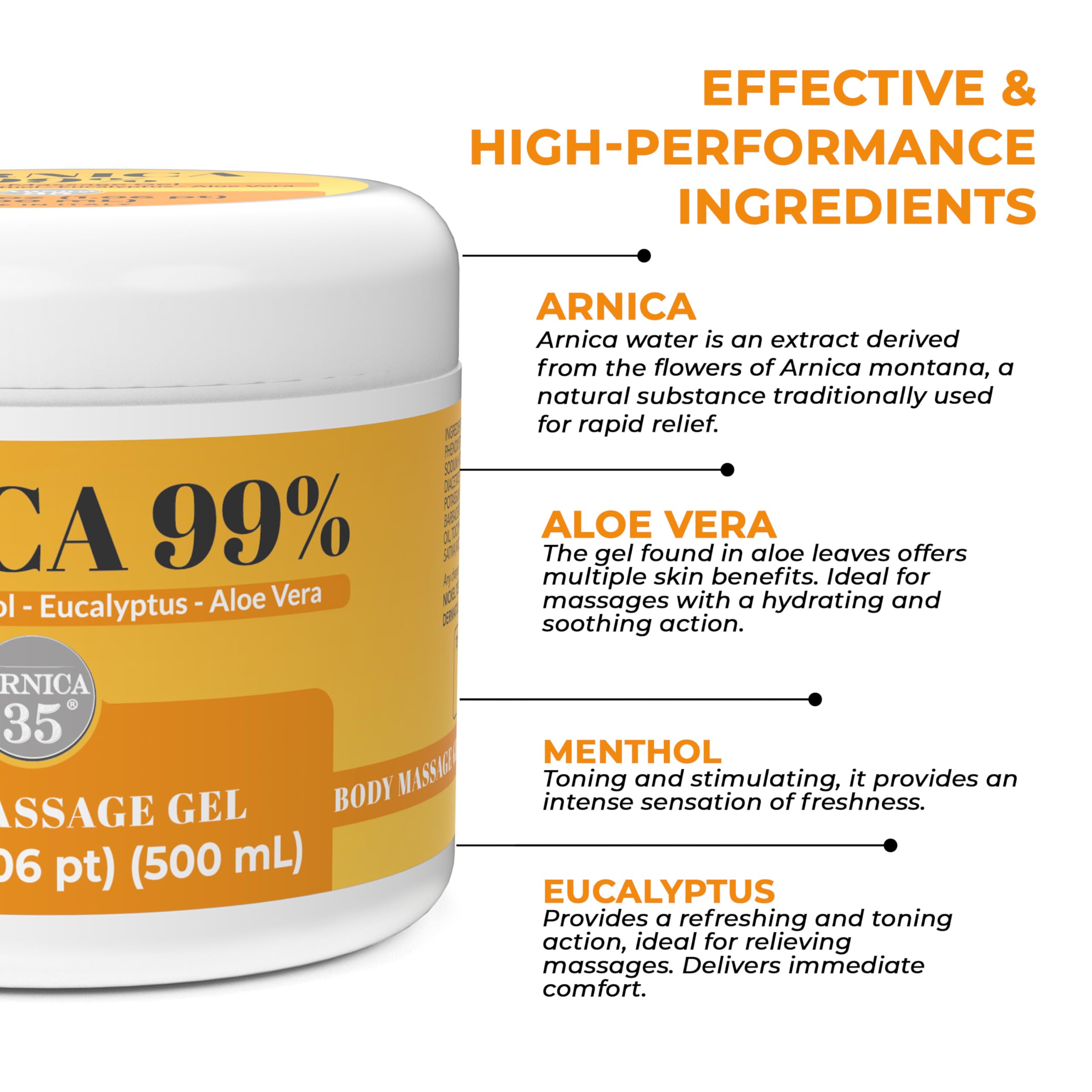 Arnica 35 Arnica Body Massage Gel – Water-Based Cosmetic Massage Gel with Arnica Montana, Fast-Absorbing Lightweight Texture, Non-Greasy Feel, Dermatologically Tested, 16.9 fl oz Arnica Au supplements