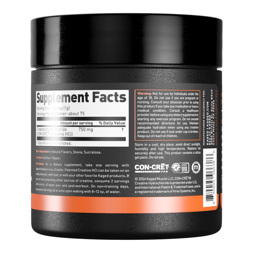 Kaged Creatine HCl Powder | 7X Concentrated vs Mono | Muscle Building & Recovery | High Absorption | No Bloating | Creatine for Men & Women
