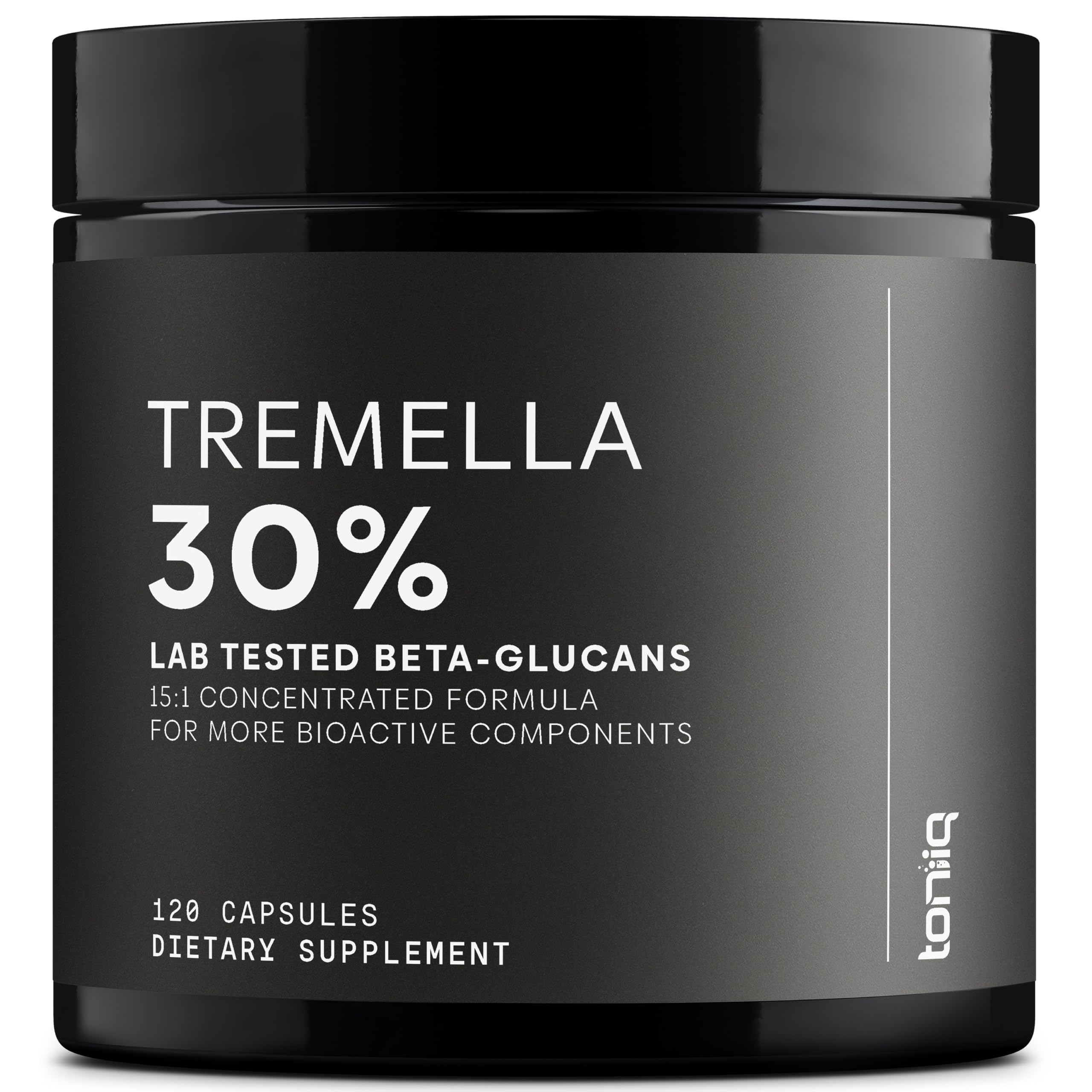 Tremella Mushroom Ultra High Potency 15:1 Extract with 30% Beta Glucans - Pure & Concentrated Formula - Third-Party Lab Tested for Purity & Quality - 120 Capsules Toniiq Au supplements
