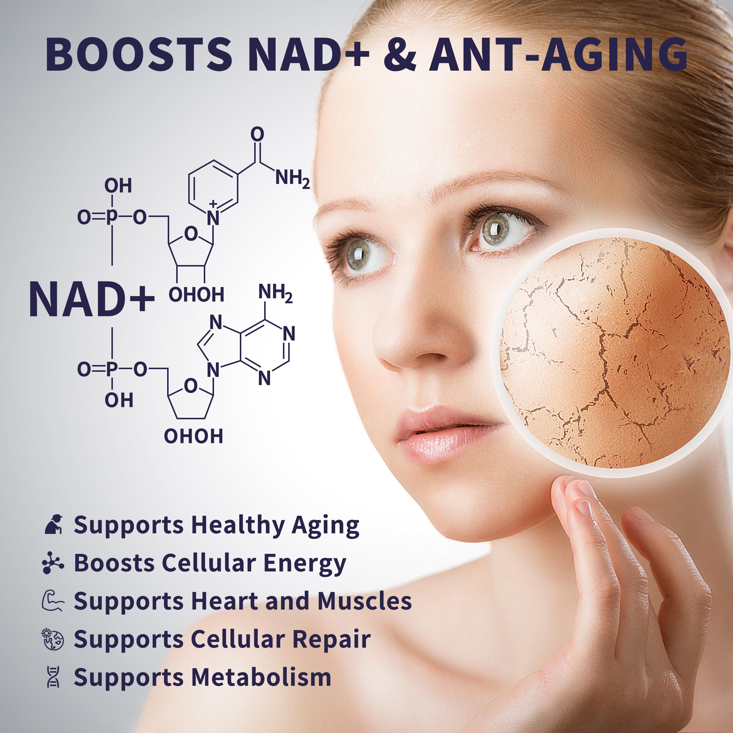 Women's NAD Liquid Supplement, Pure 500mg Liposomal NAD - Cell Regeneration，Energy Support, Vegan,Sugar Free，Additives Free Hudetex Au supplements