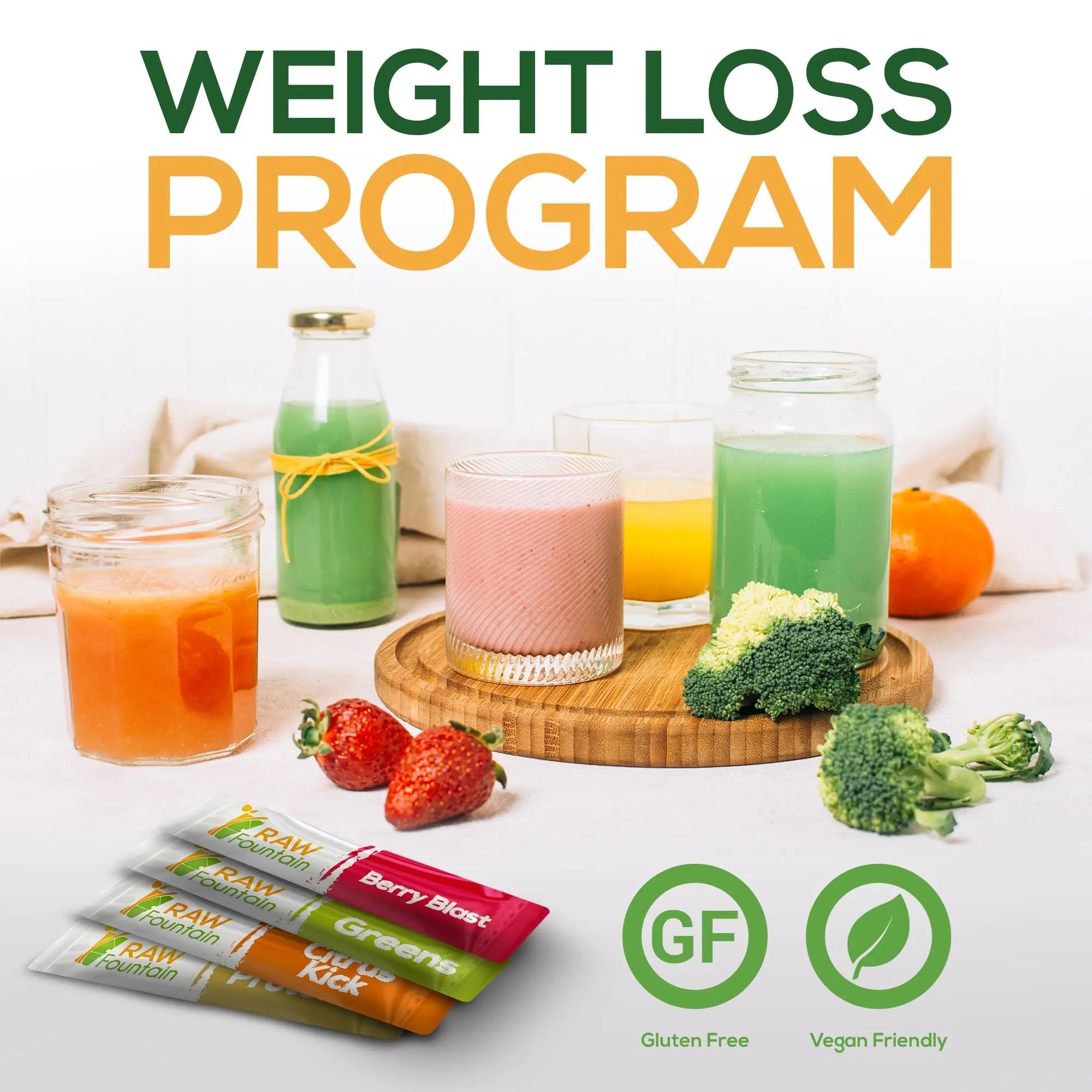 Raw Fountain 3 Day Juice Cleanse Detox, Weight Management Program, 24 Powder Packets Raw Fountain Au supplements