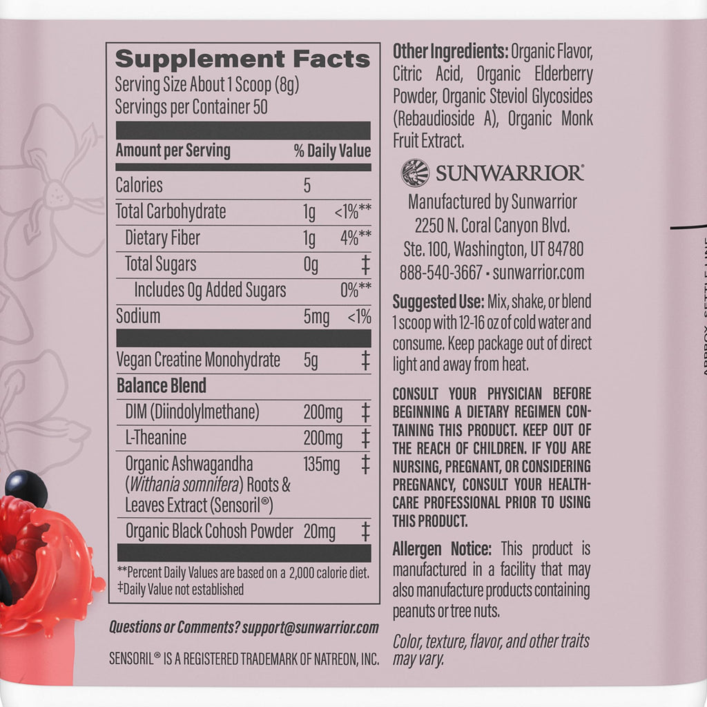 Sunwarrior Creatine for Women Monohydrate Powder Micronized Pre Workout Recovery Supplement Support Muscle Building Strength Training Cognition | Vegan and Easily Mixes 50 Servings, Raspberry Lemonade Sunwarrior Au supplements