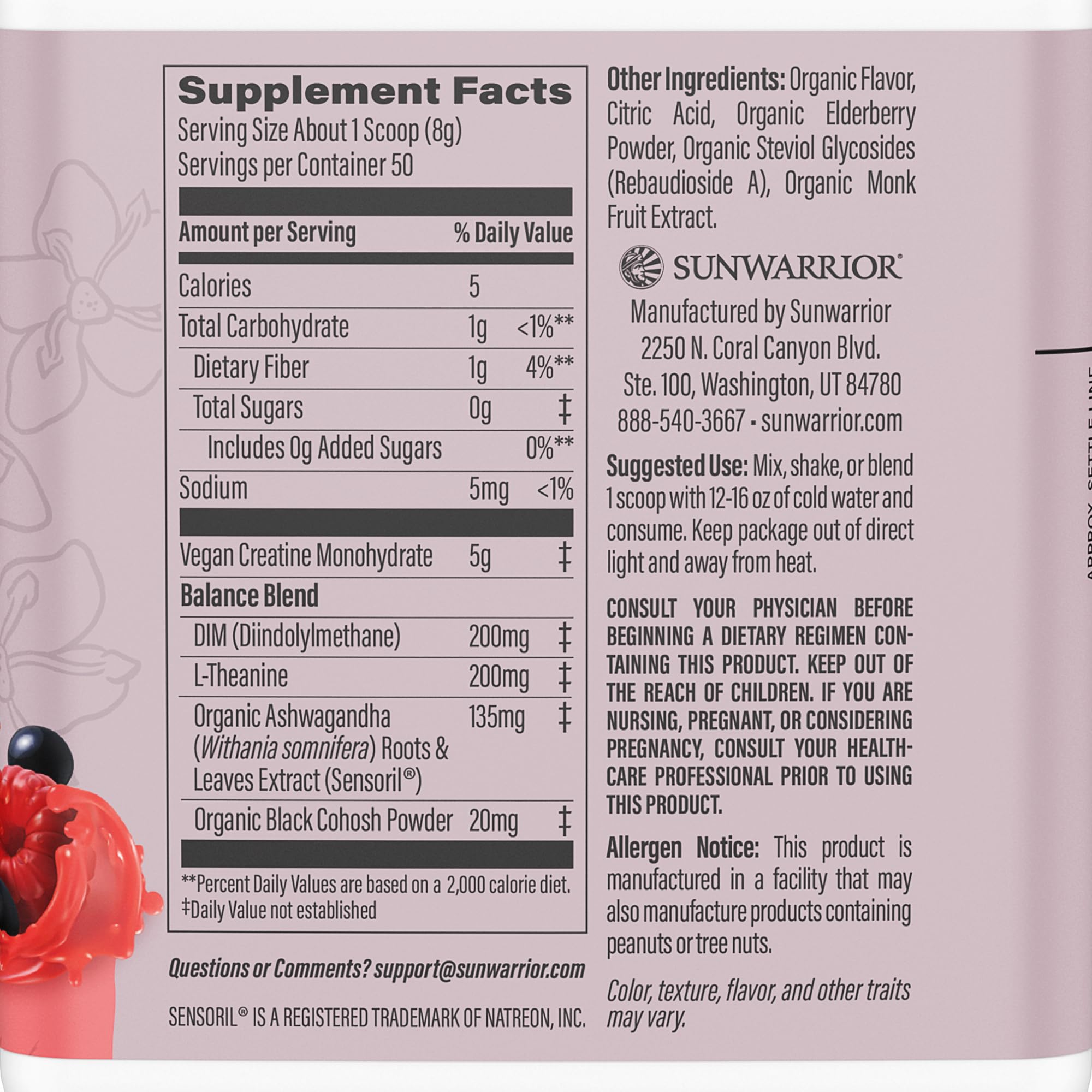 Sunwarrior Creatine for Women Monohydrate Powder Micronized Pre Workout Recovery Supplement Support Muscle Building Strength Training Cognition | Vegan and Easily Mixes 50 Servings, Raspberry Lemonade Sunwarrior Au supplements