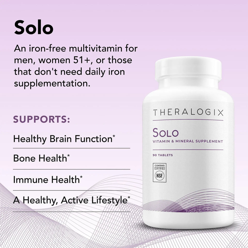Theralogix Solo Multivitamin & Multimineral Supplement Without Iron - 90-Day Supply - Iron-Free Multivitamin Theralogix Au supplements