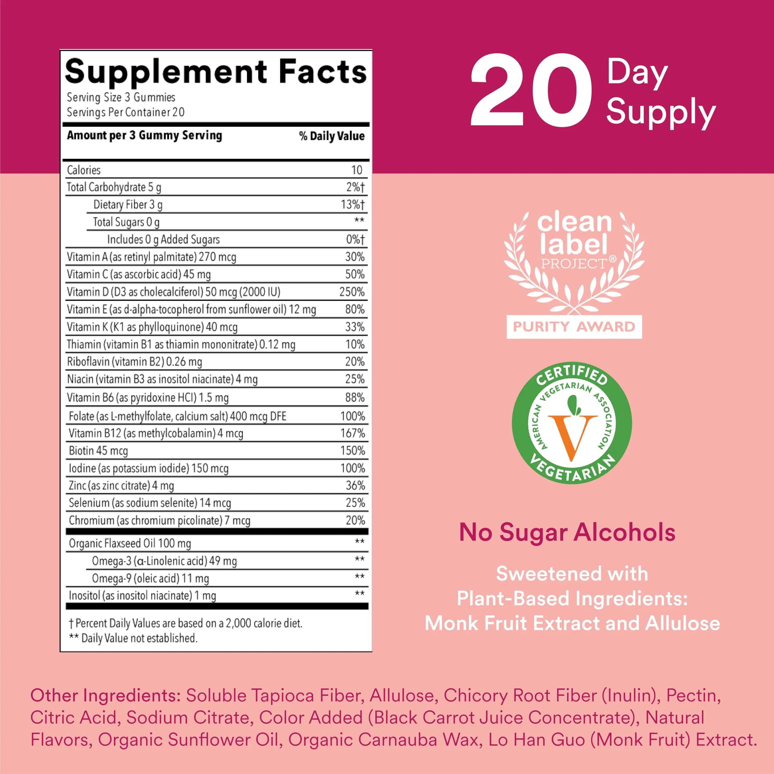 SmartyPants Women's Multivitamin Gummies, Sugar Free: Biotin, Methylfolate, Omega 3 (ALA), Vitamin D3, C, Vitamin B12 SmartyPants Au supplements