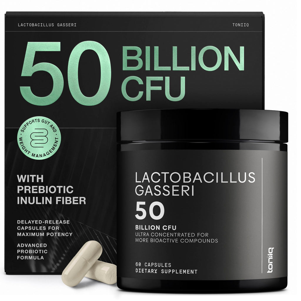 Lactobacillus Gasseri - Ultra High Strength 50 Billion CFU - Delayed Release Capsules - Made with Prebiotic Inulin Fiber - Supports Digestive Health & Gut Flora - Third-Party Lab Tested - 60 Capsules Toniiq Au supplements