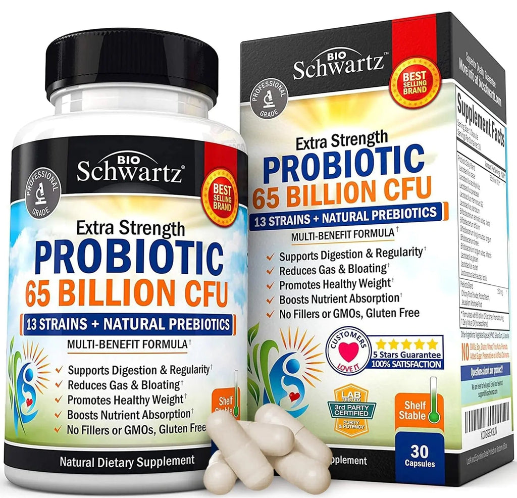 Probiotic 65 Billion - Probiotics with Prebiotic for Women & Men - Lactobacillus BioSchwartz Au supplements