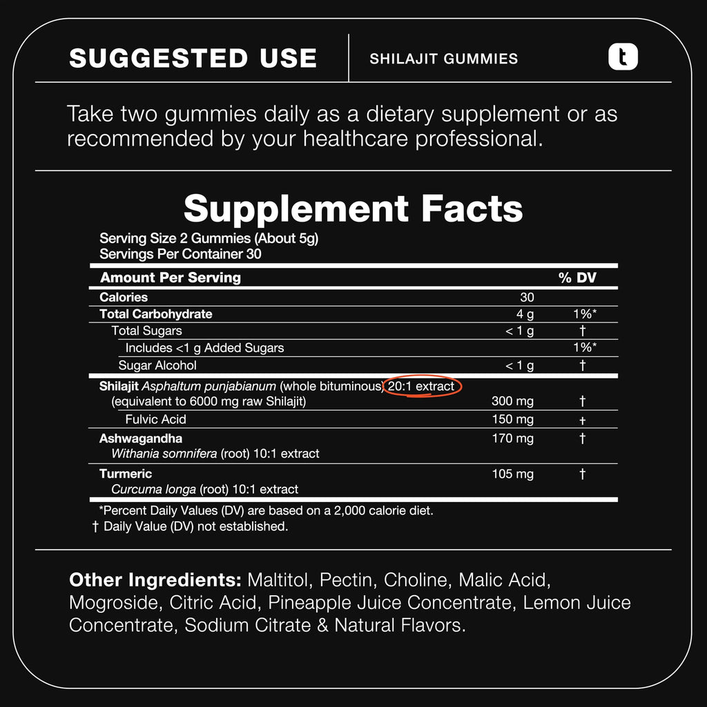 Shilajit Gummies 6000mg Equivalent (3X Stronger) – Himalayan Sourced + Ashwagandha + Turmeric – Lab Tested Toniiq Au supplements