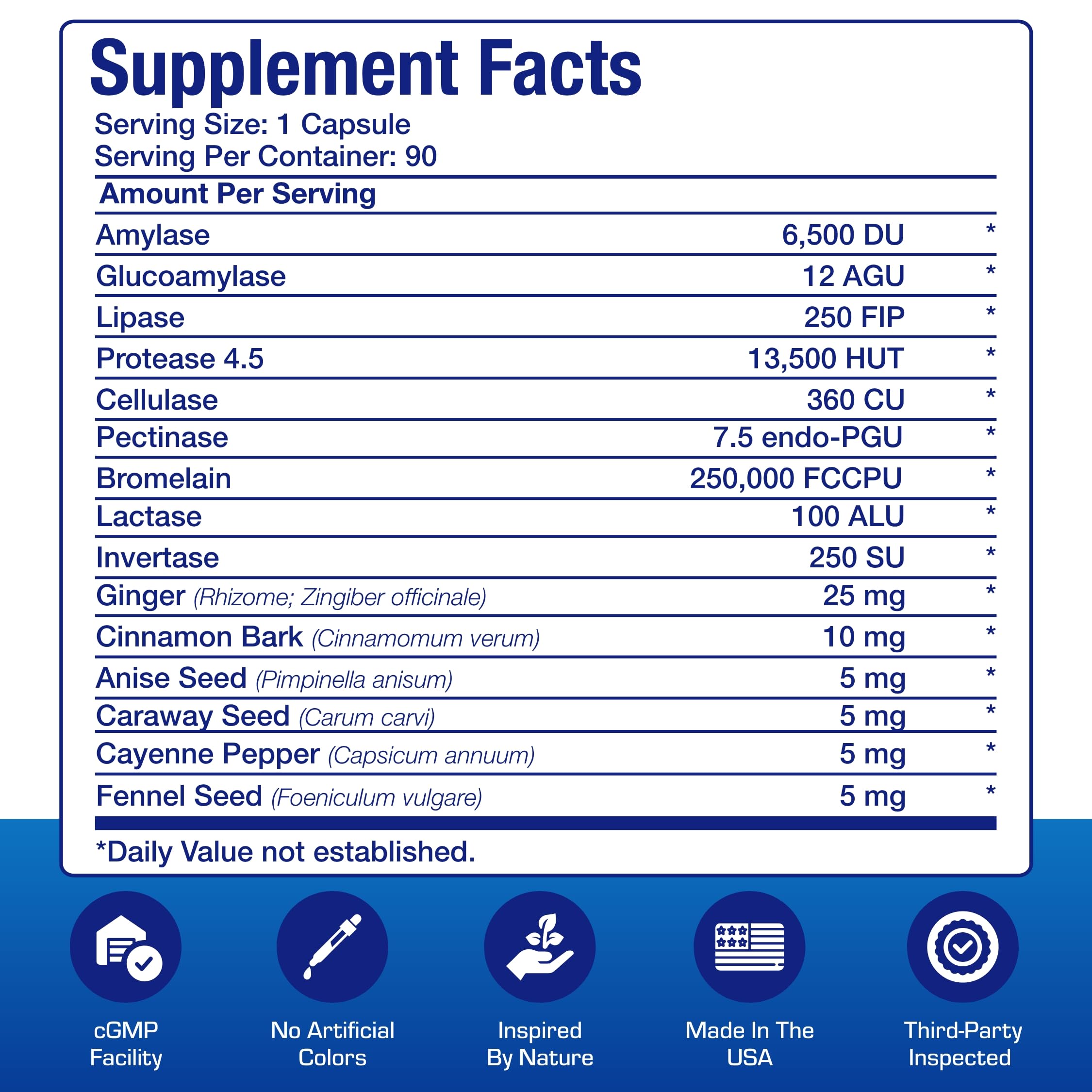 Plant Based Multi Digestive Enzymes Supplement - Clinically Formulated Digestion Supplement with Soothing Herbs and Enzymes for Women and Men