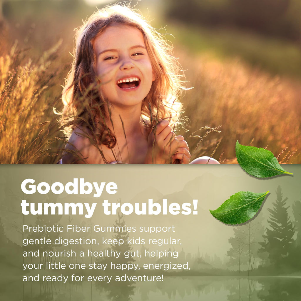 Natvites Prebiotic Kids Fiber Gummies, for Children Ages 2 & Up - Sugar Free Vegetarian Gelatin Free Non-GMO, Kids Fiber Supplements