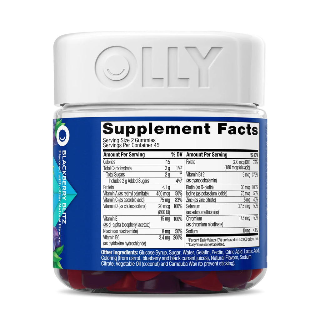 OLLY Men's Multivitamin Gummy, Vitamins A, C, D, E, B, Zinc, Blackberry Flavor, 45 Day Supply - 90 Count OLLY Au supplements