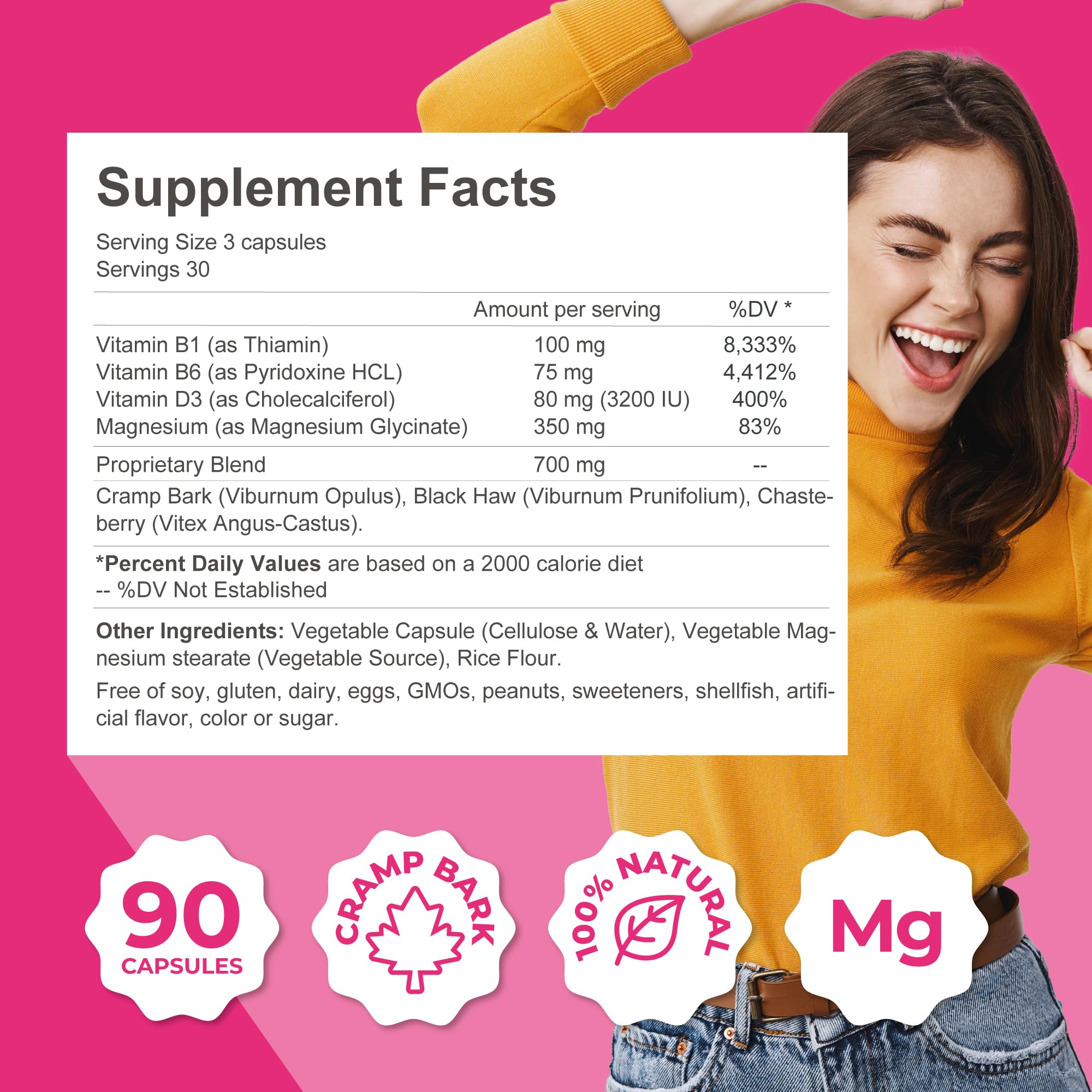 ZENZSUAL Menstrual Zen Natural and Hormone-Free Supplement – Support for Menstrual Cramps, Mood Swings and Period Pain – Diuretic Effect (90 Capsules / 2.7 Oz) ZENZSUAL Au supplements