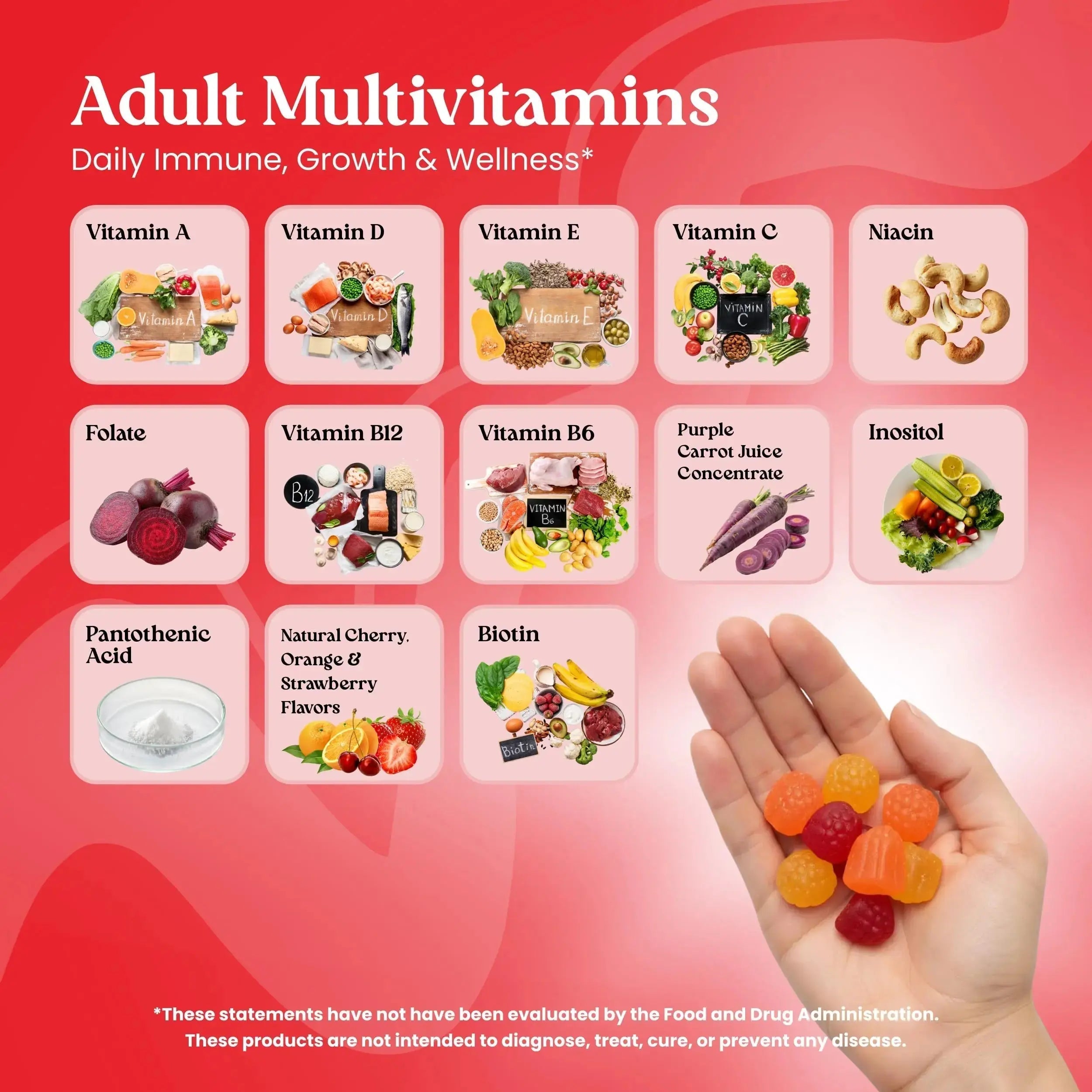 VITA GLOBE Adult Multivitamin Gummies – 9 Daily Vitamins with C, D, E, B6, B12, Folate & Biotin | Delicious Juicy Trio Orange VITA GLOBE Au supplements