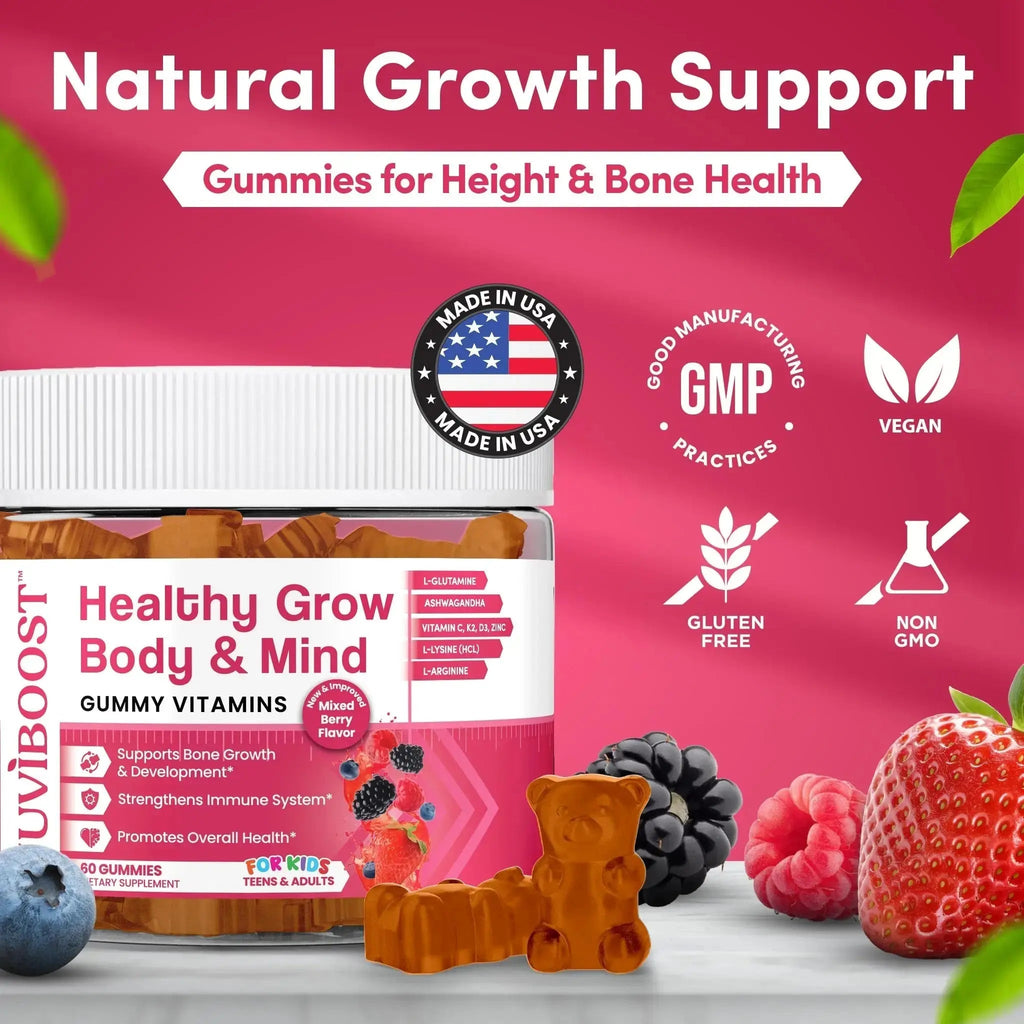 NUVIBOOST Healthy Grow Height Growth Gummies Rich in Calcium, Vitamins C, D3, K2, L-Arginine, Ashwagandha, and Others NUVIBOOST Au supplements