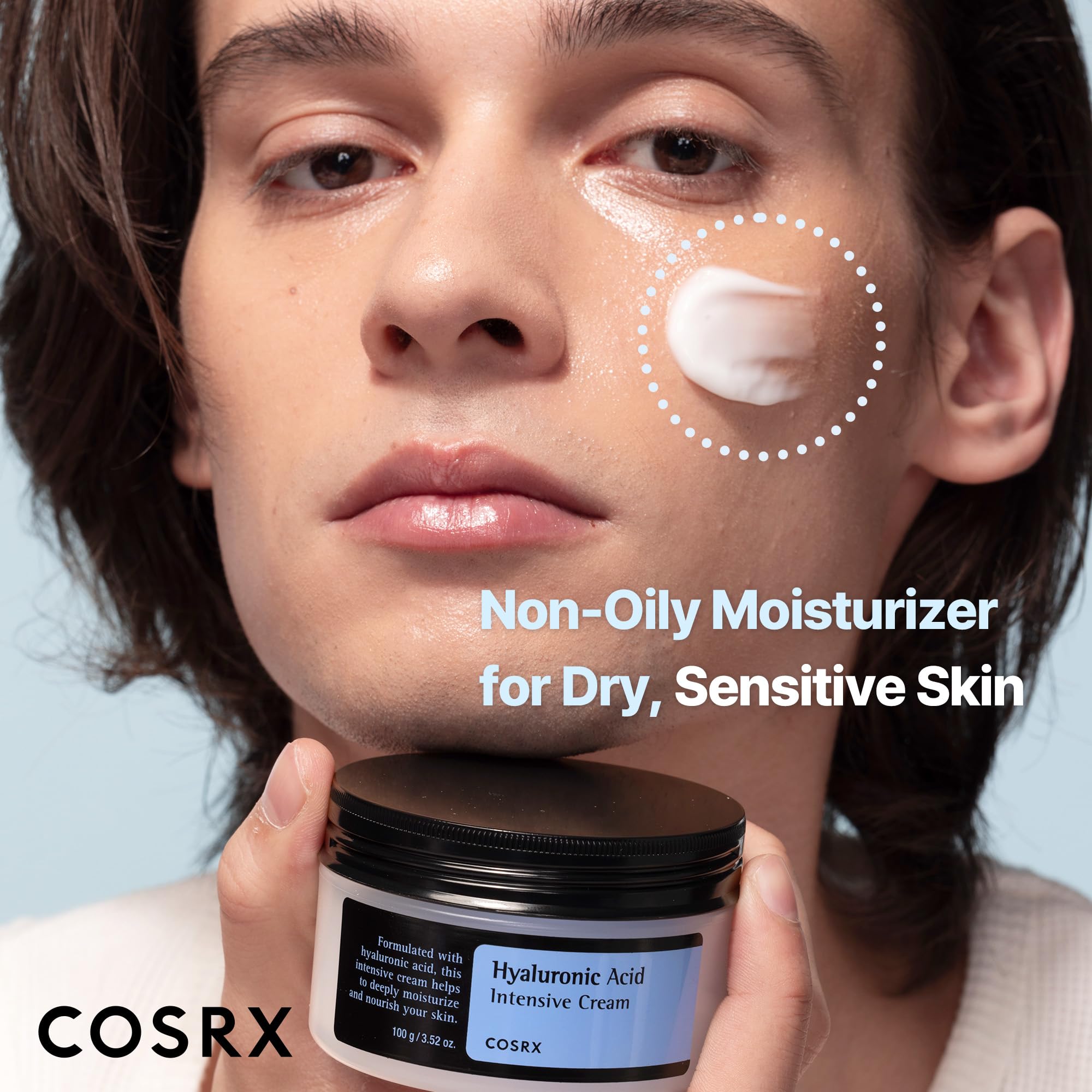COSRX Hyaluronic Acid Moisturizing Cream, Long-lasting Hydration, Rich Moisturizer for Sensitive Skin 3.52 oz / 100g